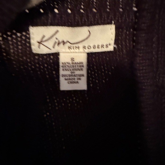 Karen Scott present gift mart Holiday Sweater Black Christmas full zip size S