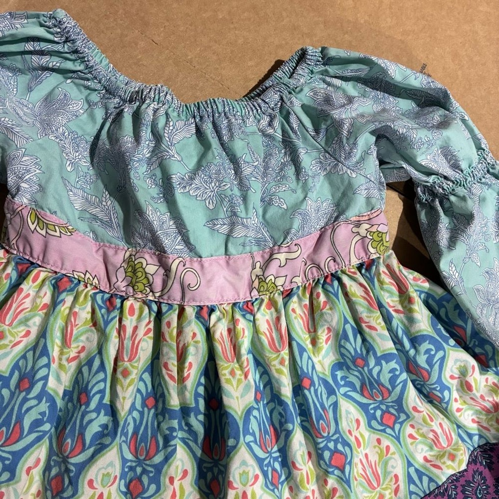 Matilda Jane Secret Fields Peasant Top Dress Paisley Petal Toddler Sz 2T Cottage