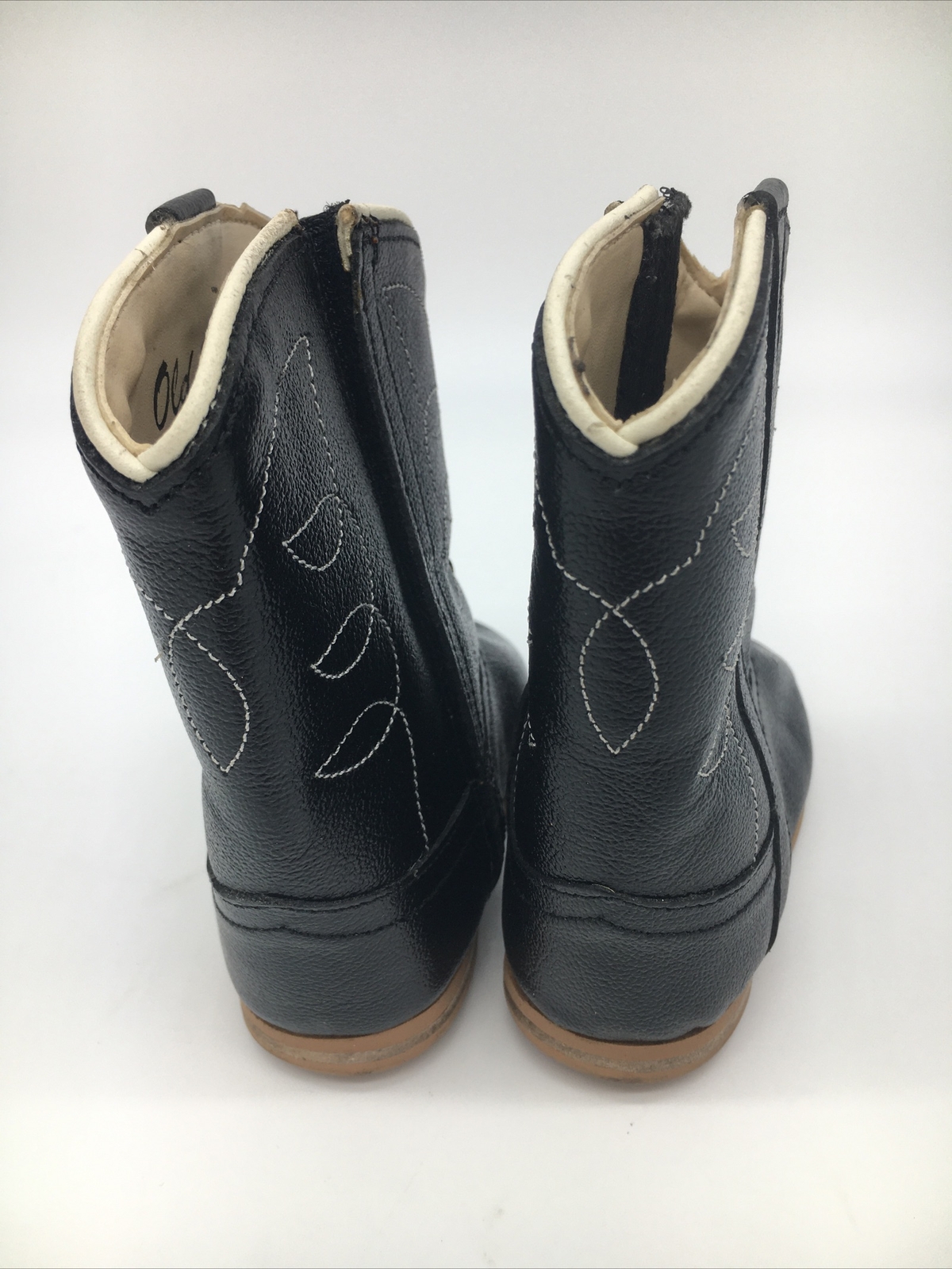 A Jama Product Infants Hi Boots Black Embroidered Leather Size 1 Style 2601 New