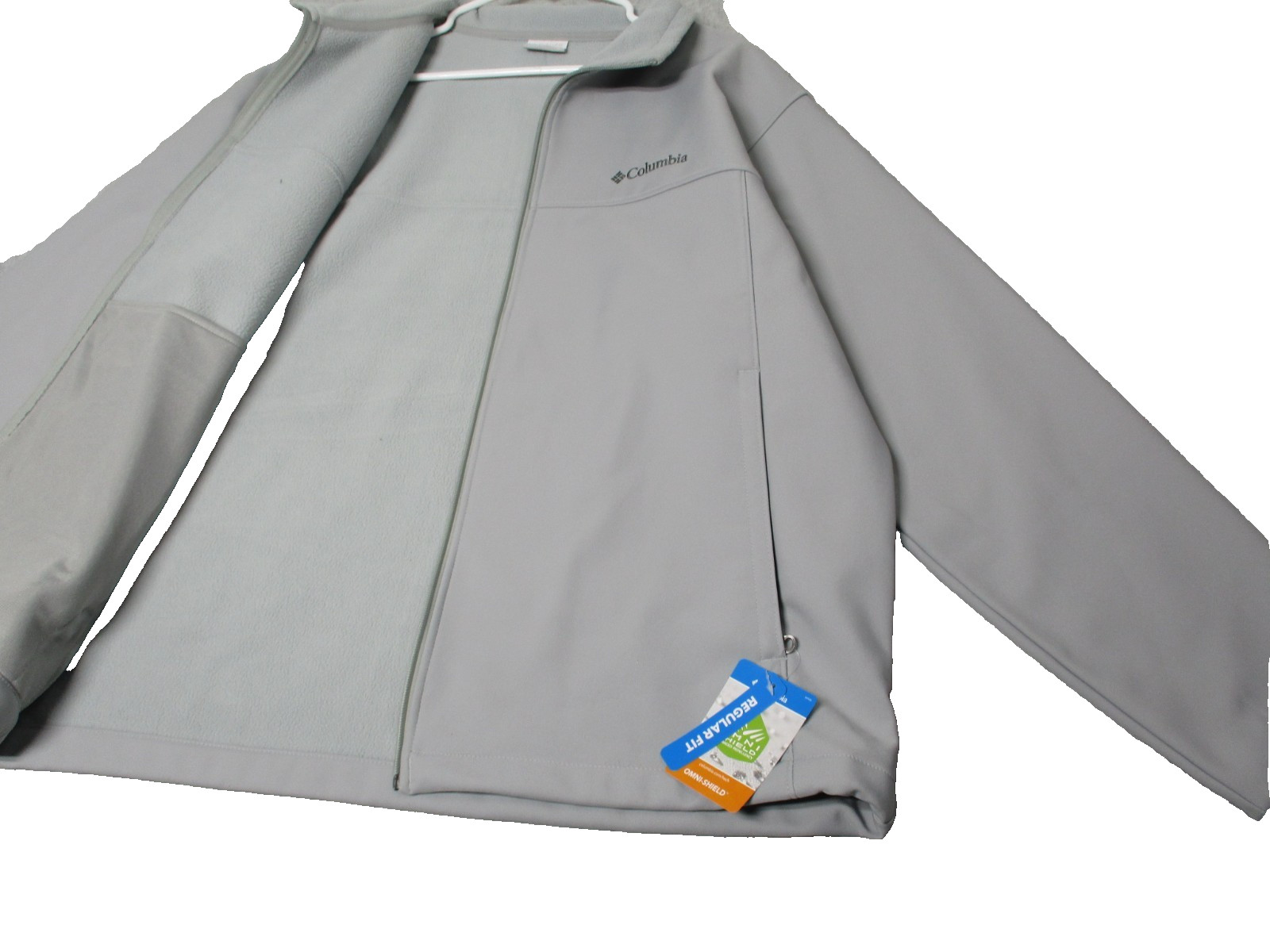 Columbia Bowen Lake II Softshell Jacket Water Repellent Mens Medium Gray