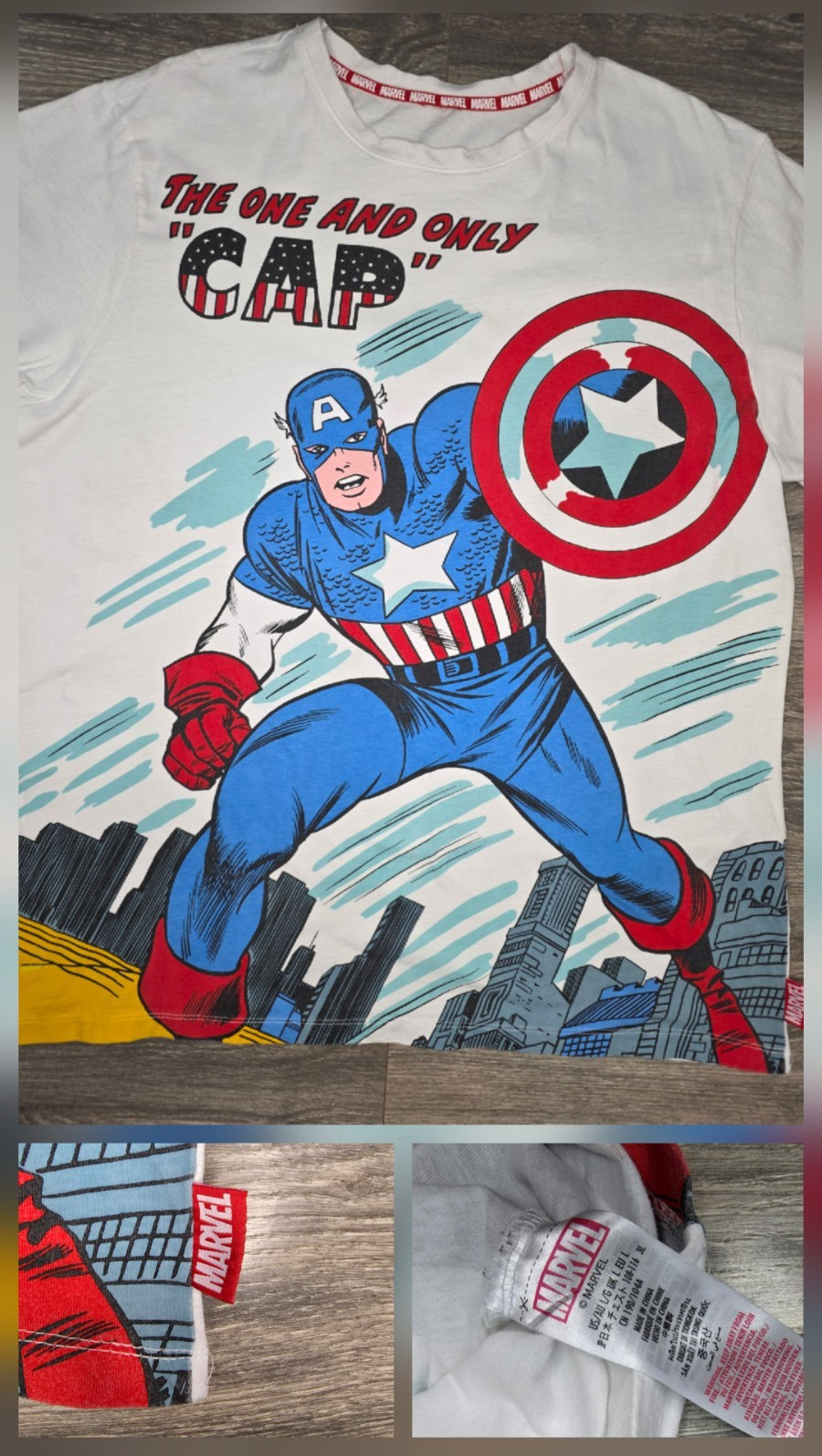 Authentic Marvel Captain America “The One and Only Cap” Graphic Full Front AOP