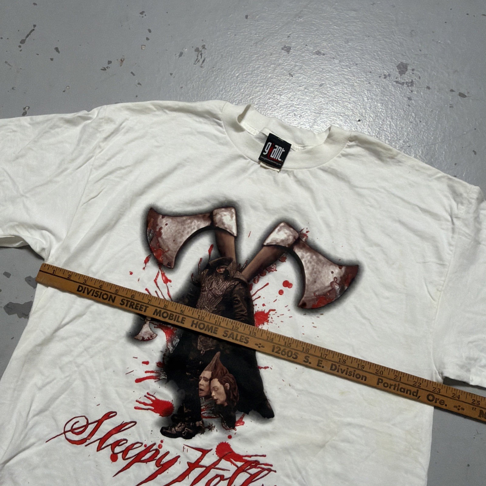Vintage 1990s Sleepy Hollow Horror Movie Promo Tim Burton Paramount T-Shirt XL