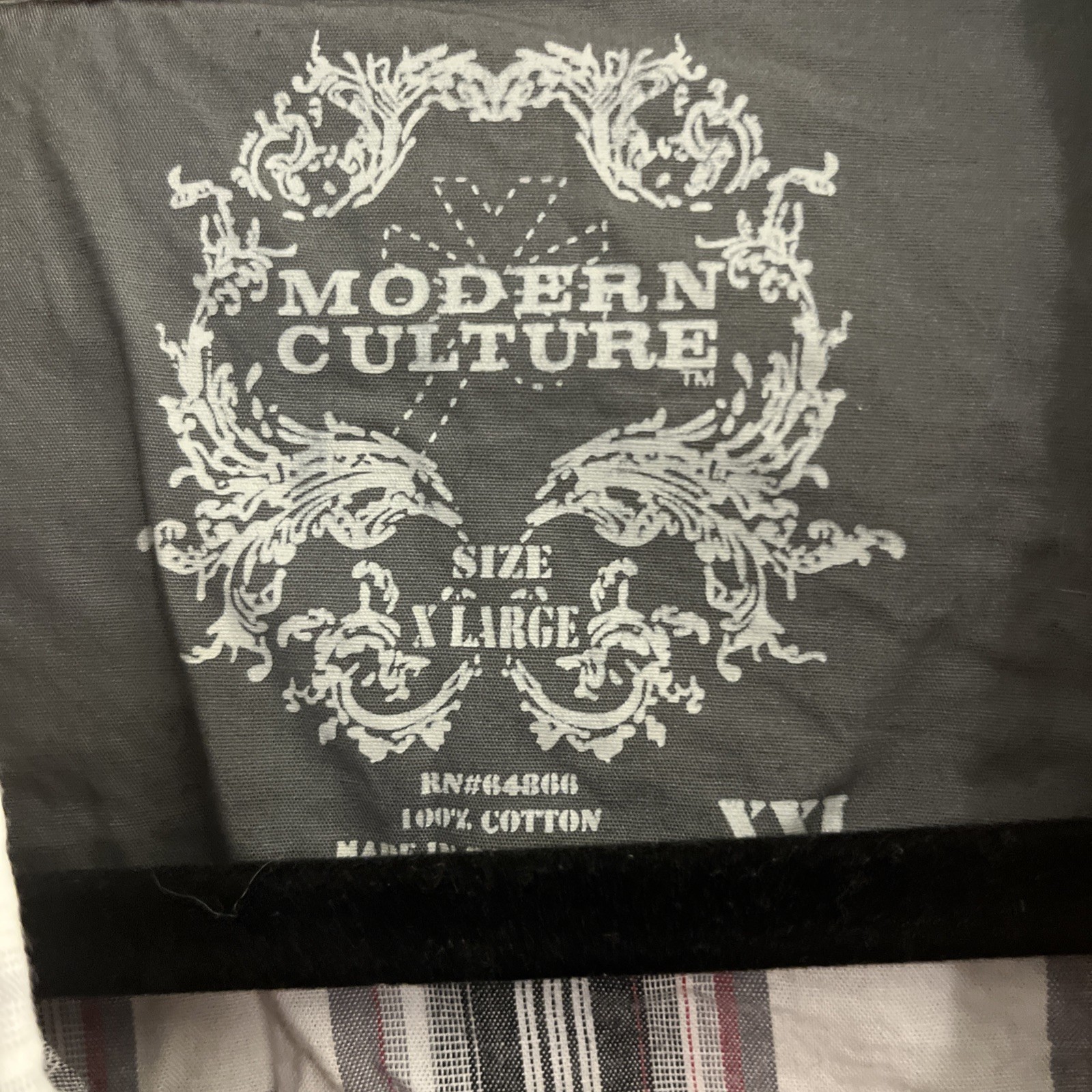 Modern Culture Men’s Western Wear Size XL Button Down Front Plaid Gray & Red