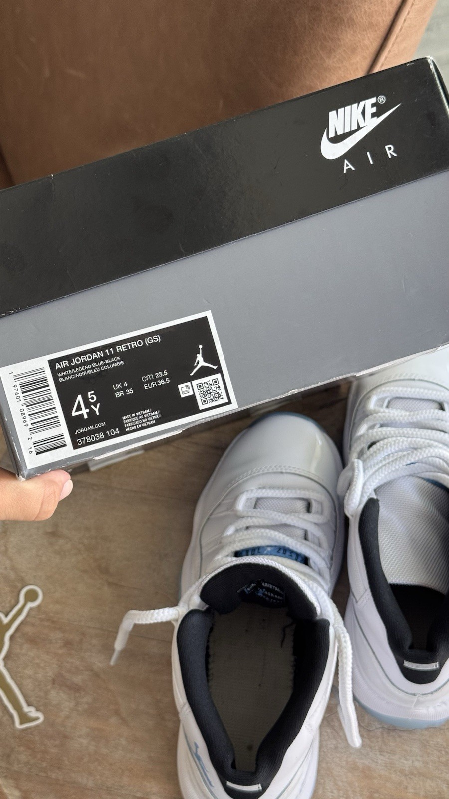 Jordan Air Jordan 11 Retro GS White/Legend Blue/Black 4.5Y 378038-104