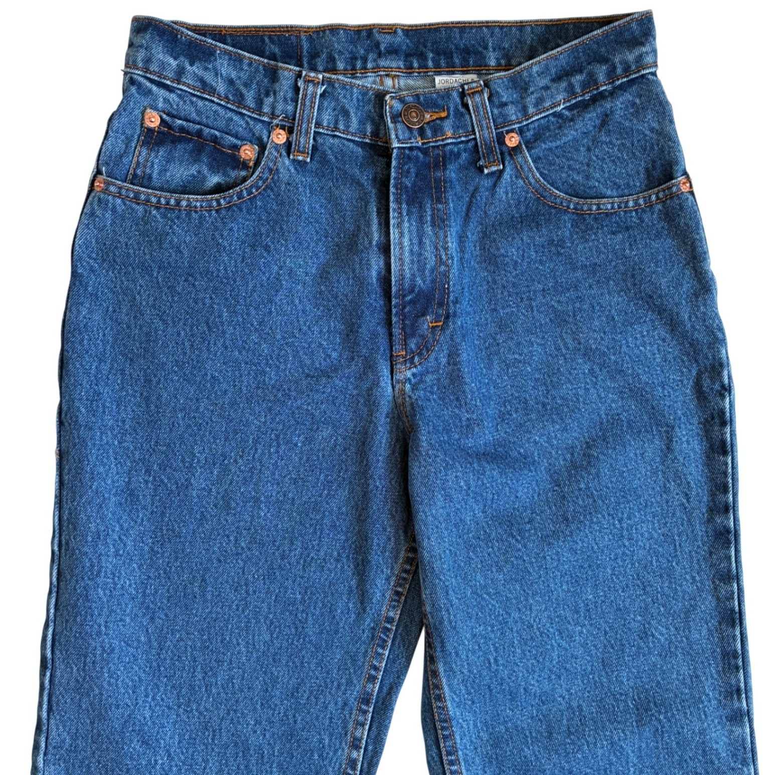 Jordache Vintage High Waist Classic Fit Straight Leg Blue Jeans 100% Cotton 9/10