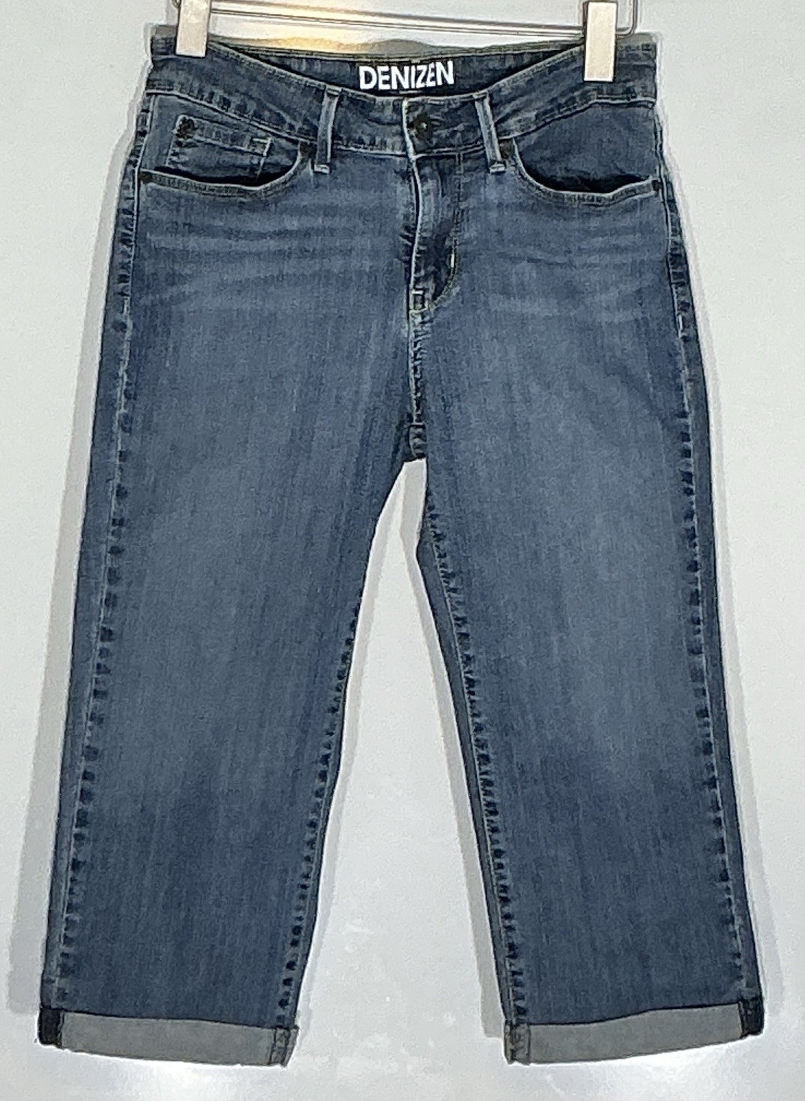 Denizen by Levi’s Womens Size 4 Cropped Capri Jeans Blue Denim Cuffed Stretch