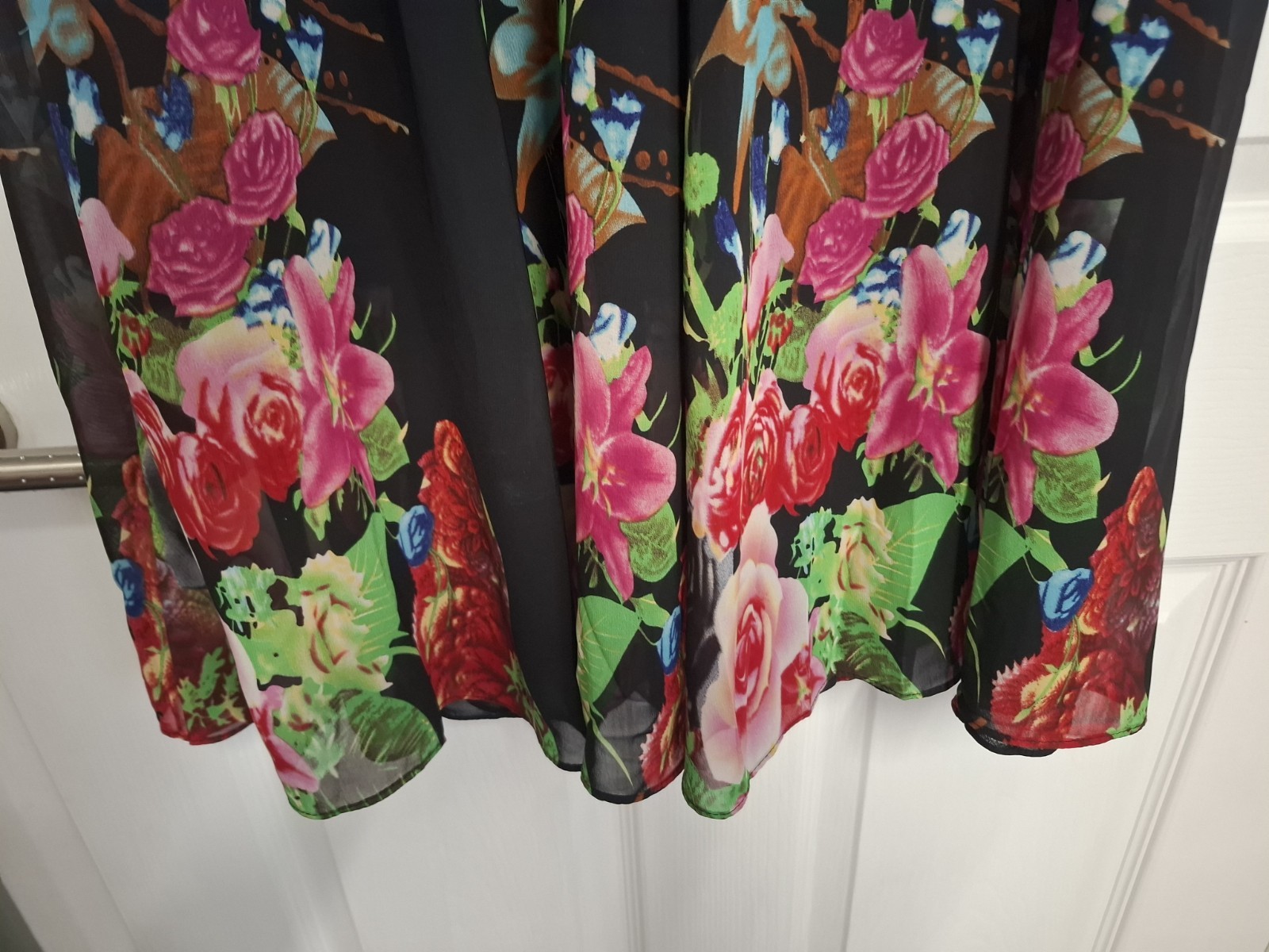 Womens Floryday Dress Black Floral Suit Any Occasion Cruise Holiday Size Small