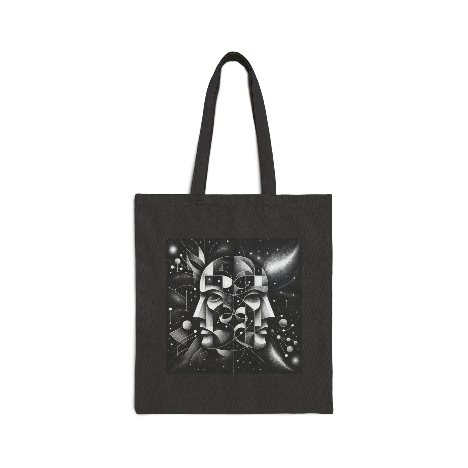 Cotton Canvas Tote Bag 15×16 Art Deco Mask Abstract Cosmos Museum Gallery Retro