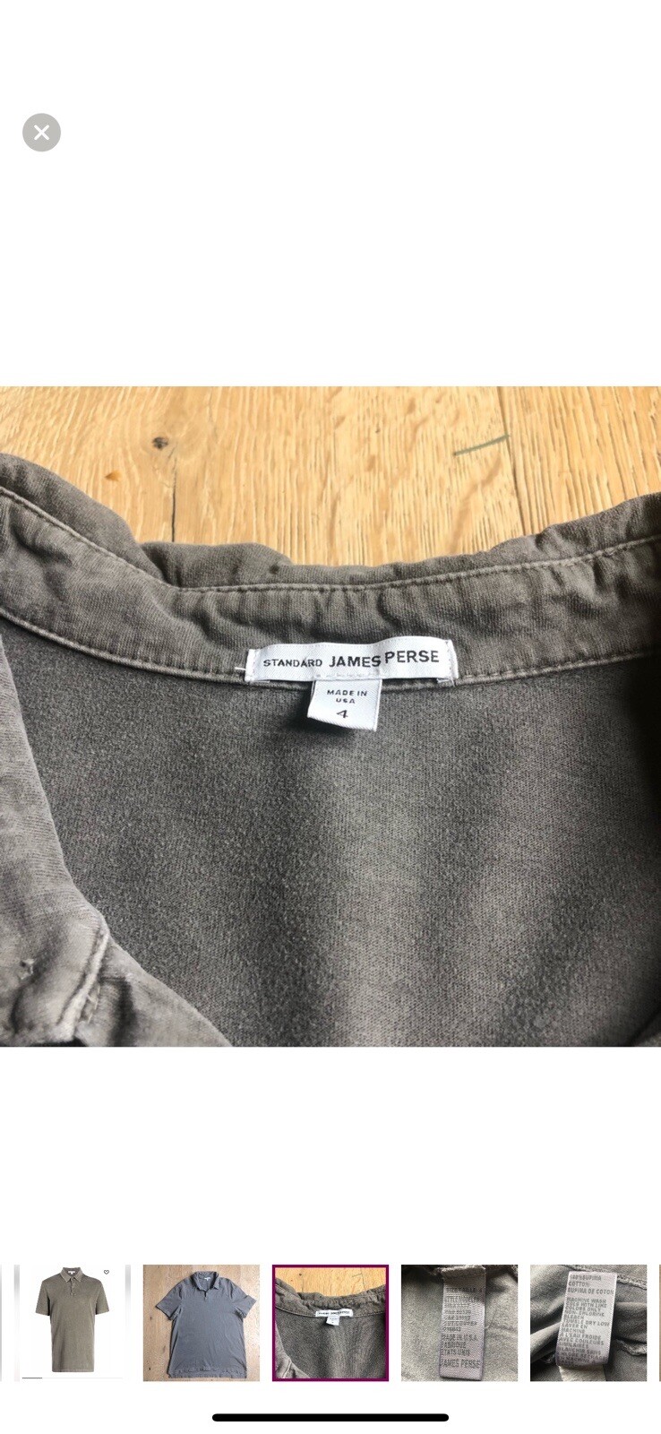 James Perse Mens Supination Super Pima Cotton Polo Size XL/4 MRSP $285 Made USA