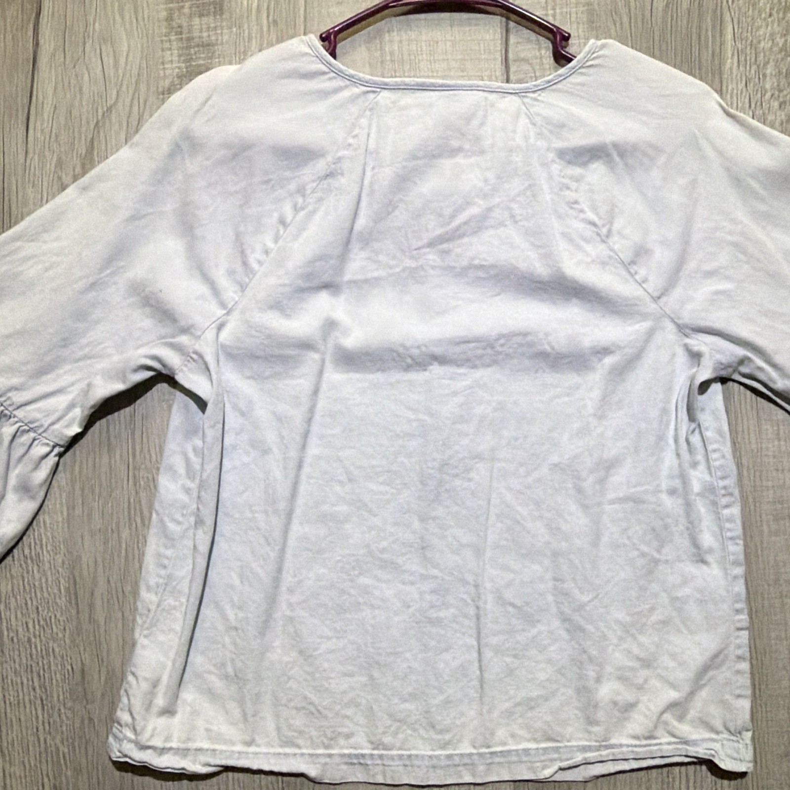 Universal Thread Goods Co. Cotton Woven Peasant Blouse Round Neck Long Sleeve