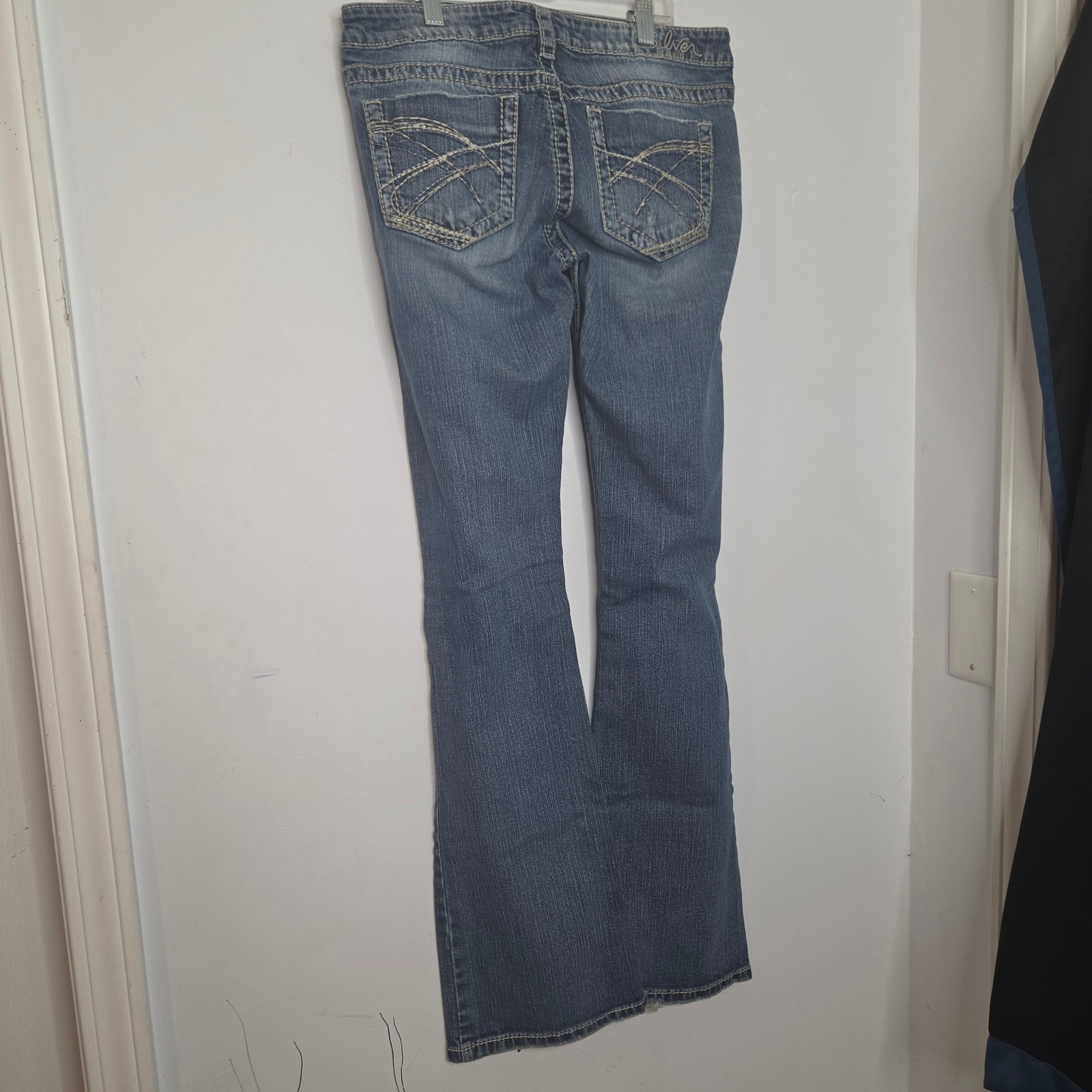 Silver Jeans Co Alex Bootcut Distressed Medium Wash Denim Jeans Womens 29×31