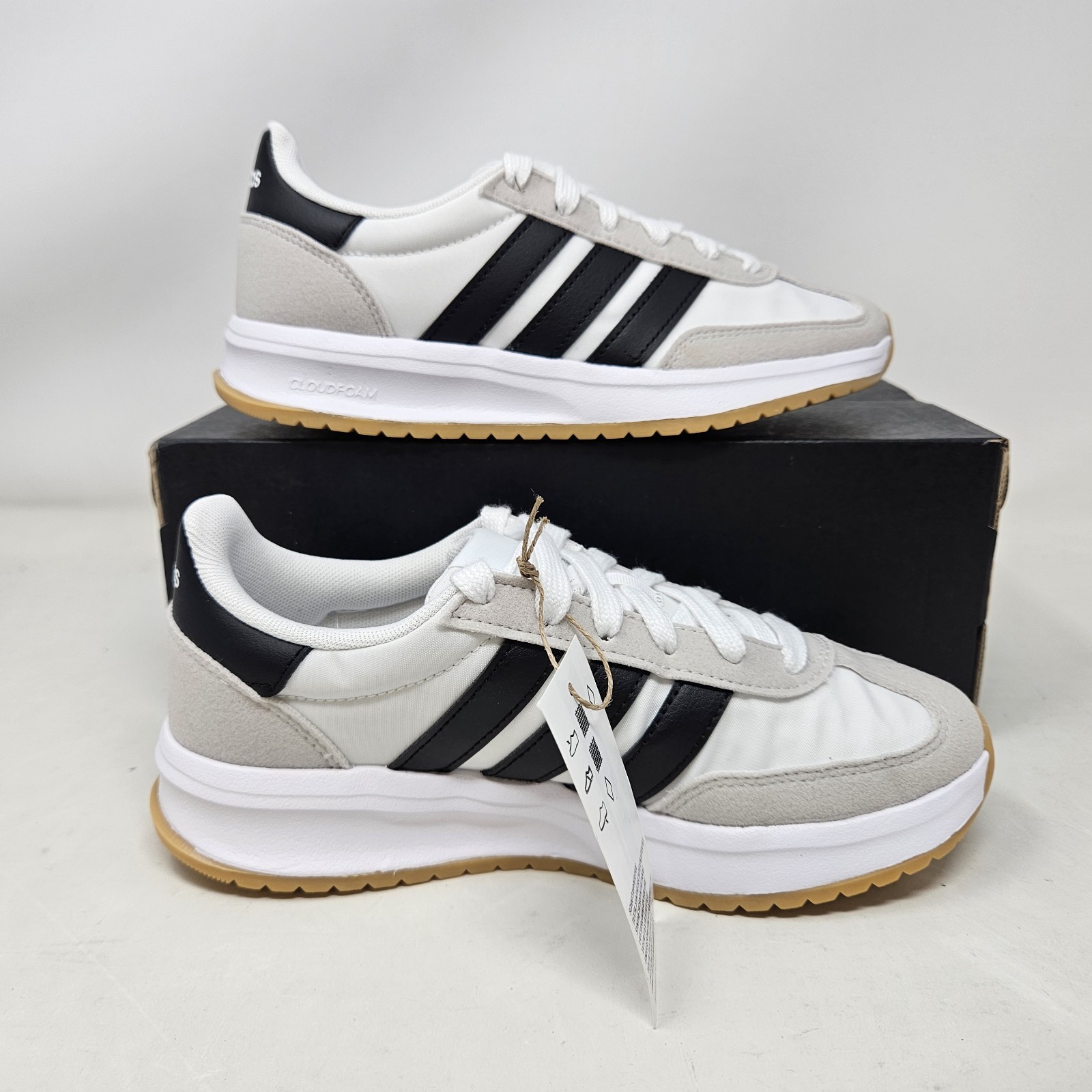 adidas Run 70s 2.0 J White Comfy Casual Shoes / JI2266 / Youth Size 5, Women’s 6