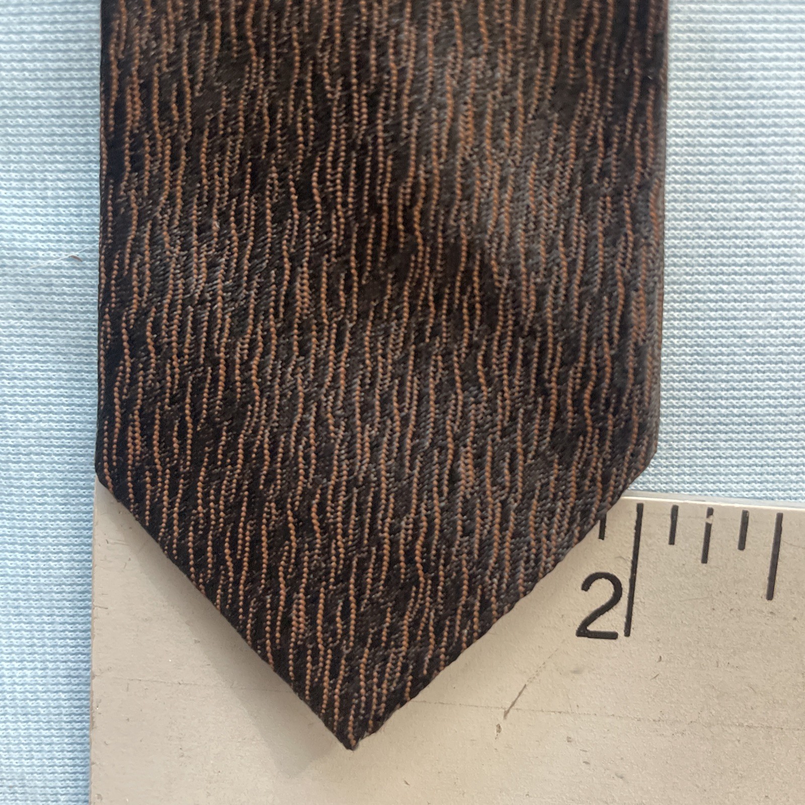 Vtg 50s 60s Tie Beau Brummel Atomic MCM Deco Medallion Brown Slim Necktie 2×53