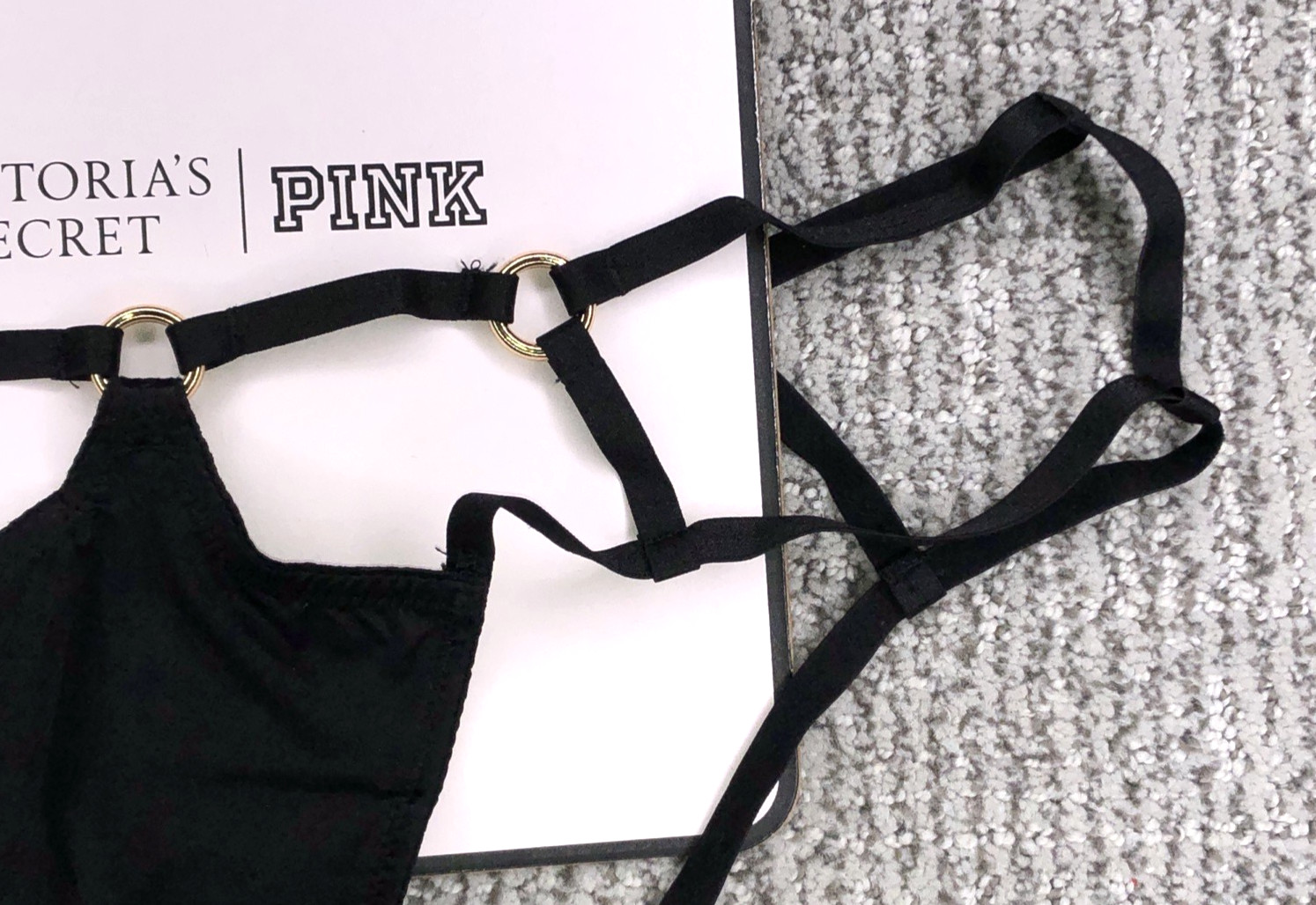 Victoria’s Secret NWT Strappy High Leg Hardware Cheeky Panty XXL Black Sexy
