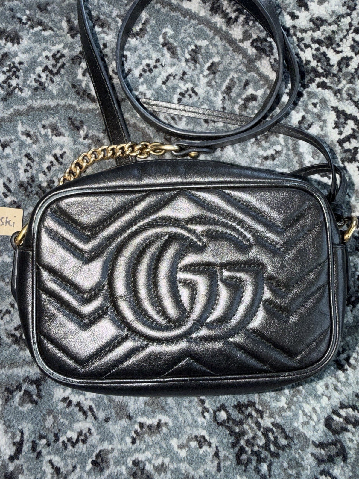 Gucci GG Marmont Small Black Camera Crossbody Bag CLEAN AUTHENTIC