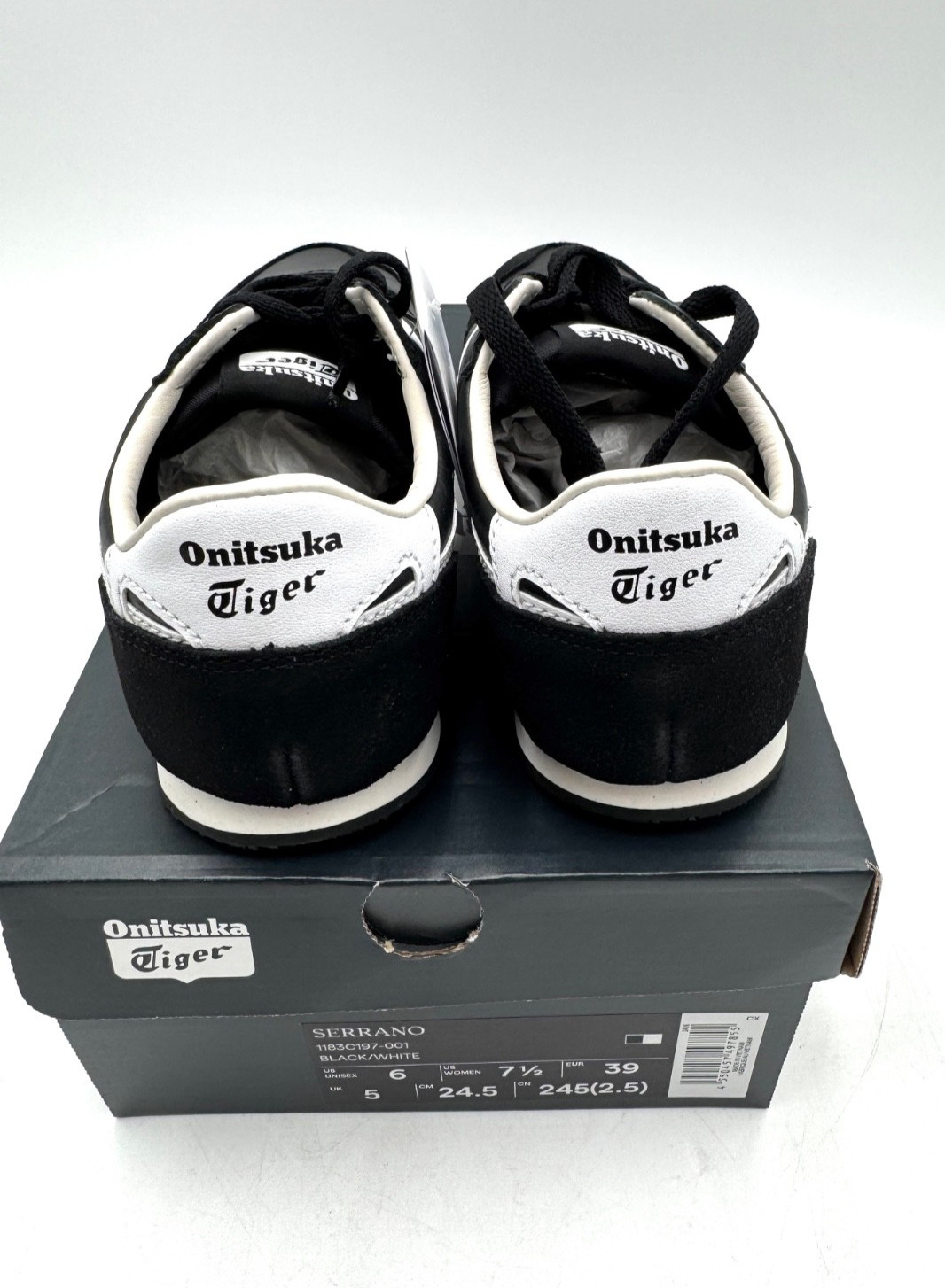 Onitsuka Tiger SERRANO Black/White Daily Sneaker (US 6) From US