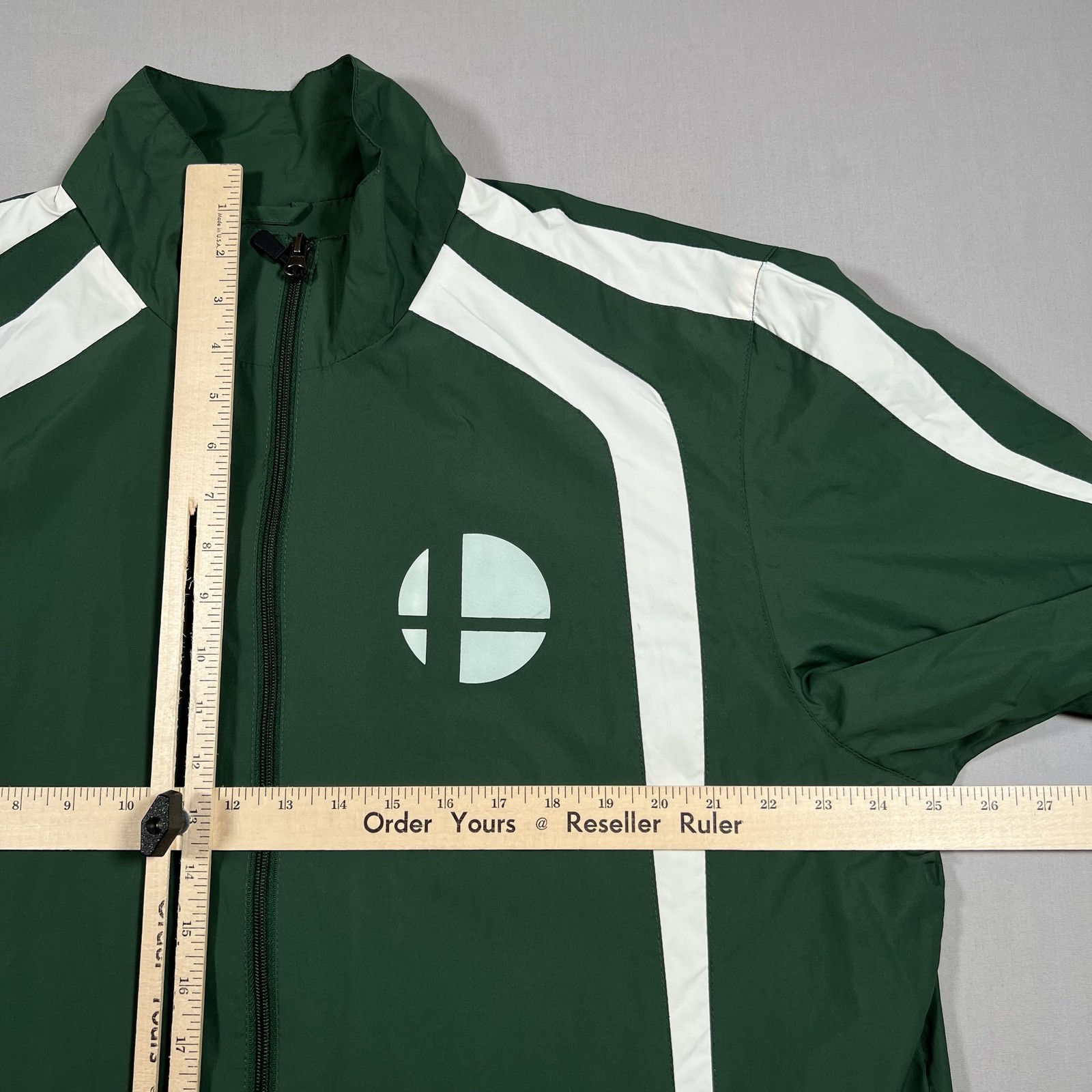 Super Smash Bros Nintendo Windbreaker Tournament Jacket Men’s L Green White