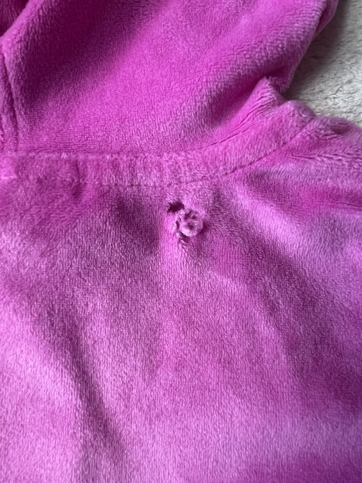 Nike Baby Girl Velour Zip Hoodie Jacket Size 18M Pink Fuchsia Sweatshirt Defect
