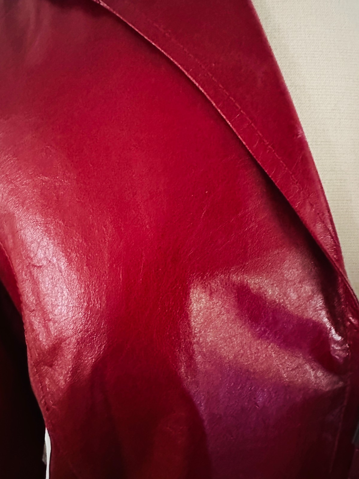Lafayette 148 NY Burgundy Stylish Lambskin Collared Leather Jacket Zip 8