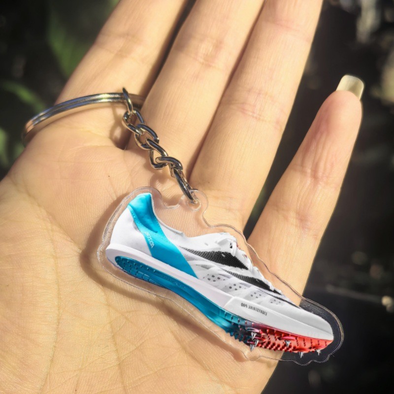 Running Shoe Keychain Track Spikes Gift for Sprinters Midfield Runners Sports