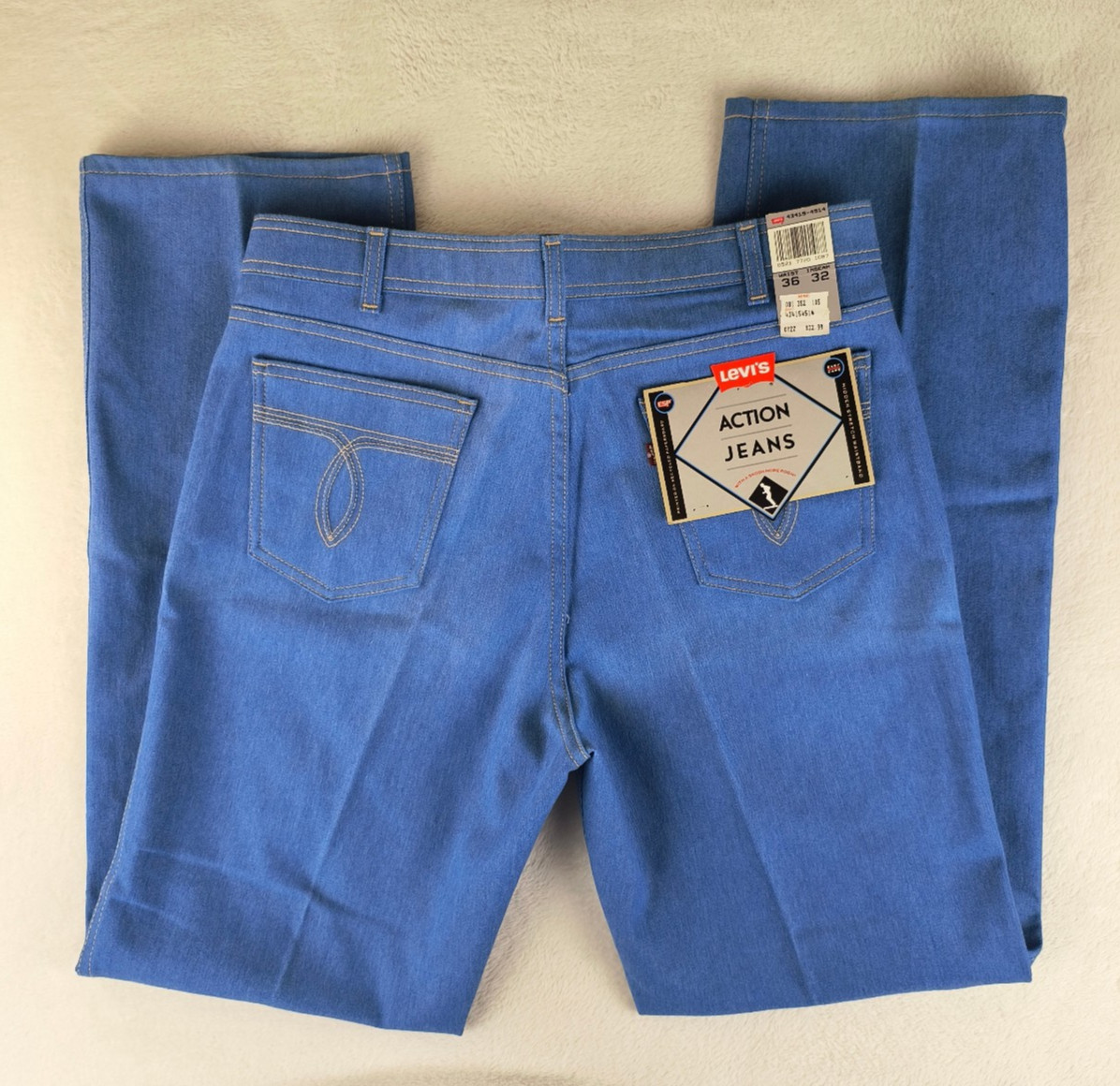 Vintage 90s Levi’s Action Jeans NOS 36 X 32 Stretch Waistband Made in USA NEW