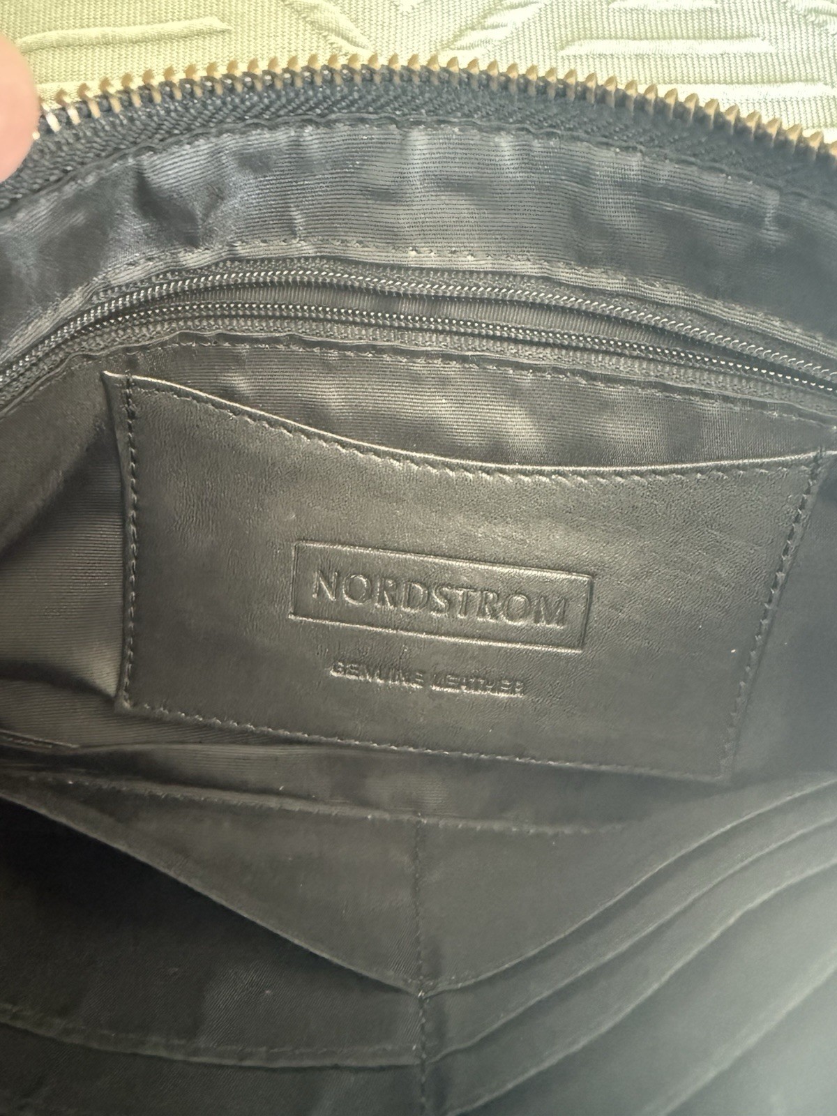 NORDSTROM WRISTLET GENUINE LEATHER BLACK WITH MULTICOLOR STONES
