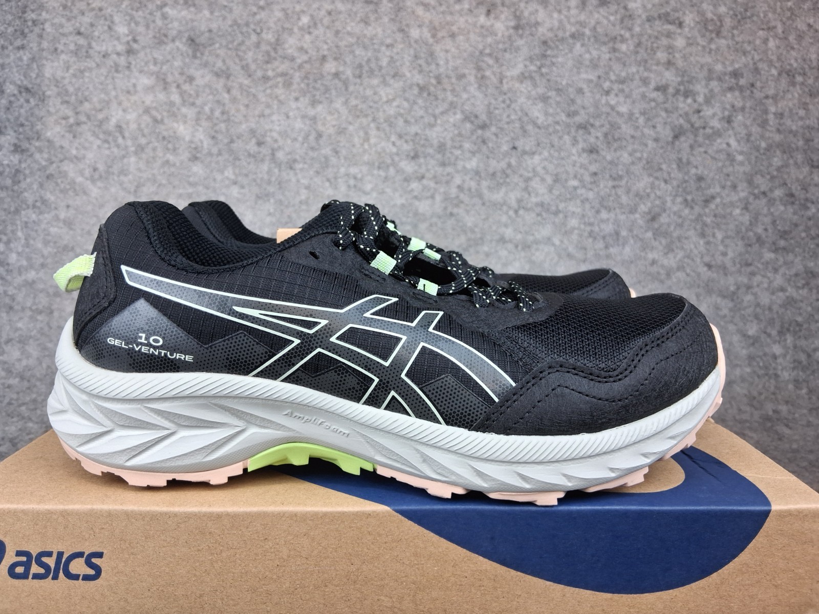 ASICS Gel Venture 10 Womens (Sizes 6.5-10.5) Black Whisper Green New in Box