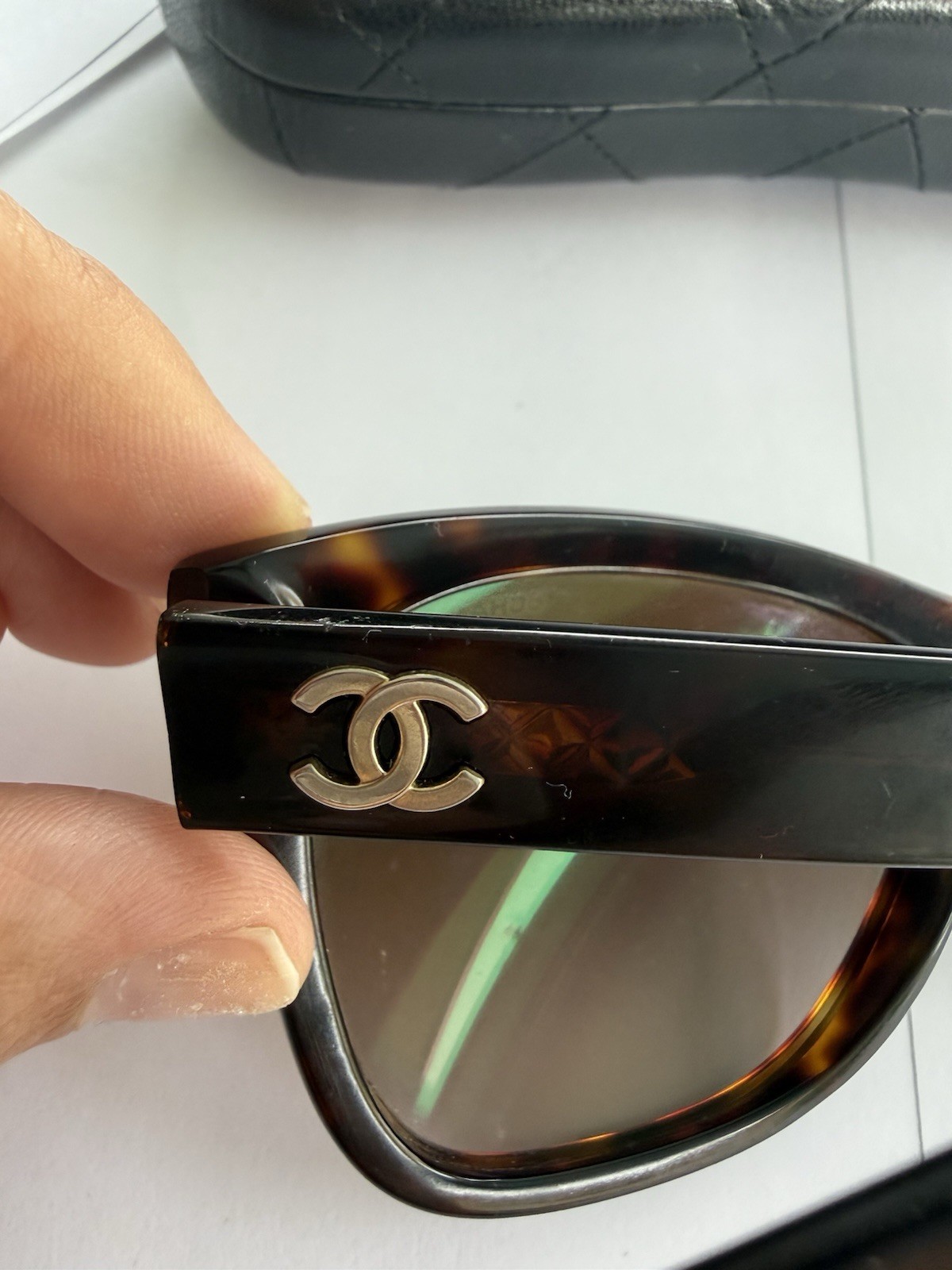 CHANEL Square Tortoise Sunglasses Brown Gradient
