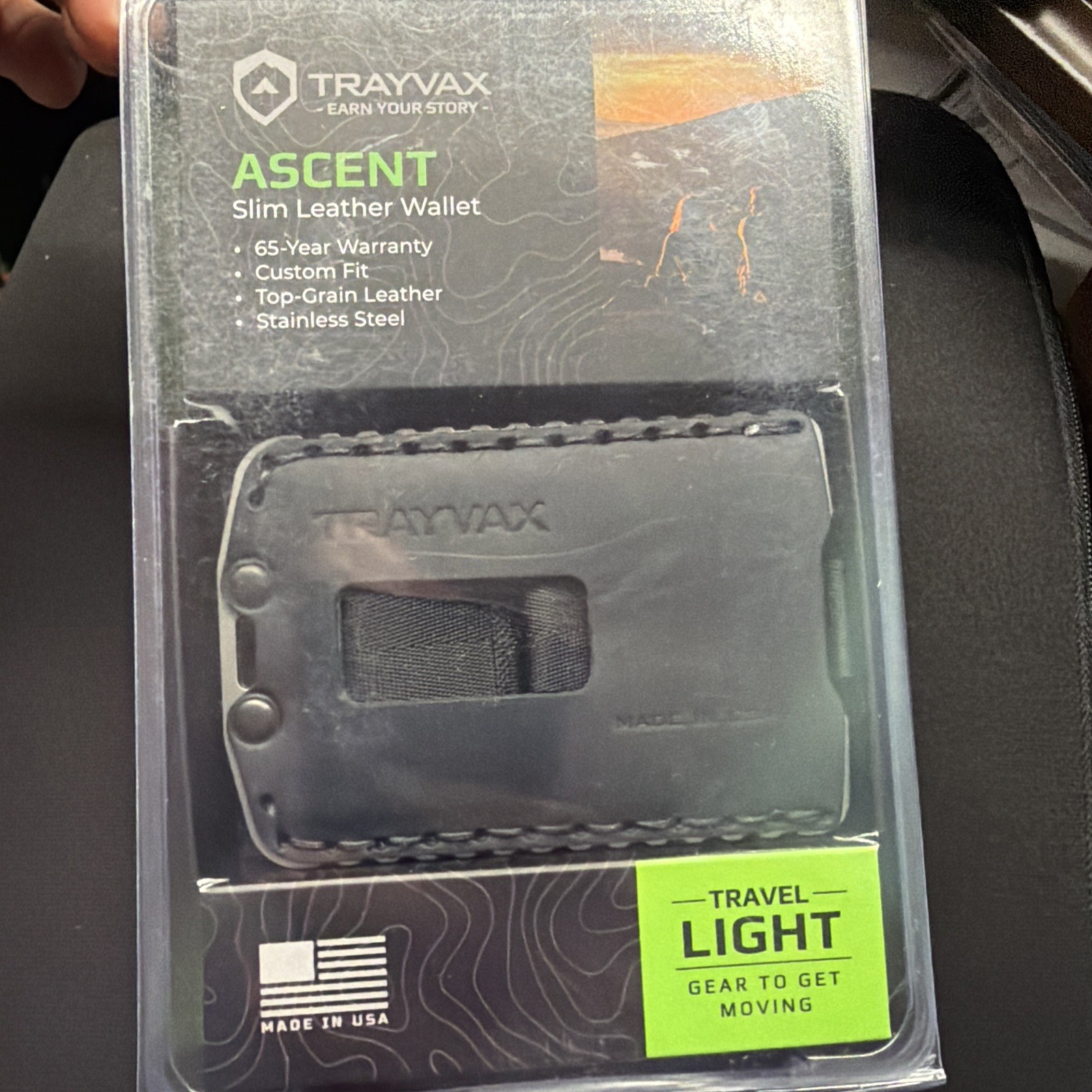 Trayvax Ascent Wallet, RFID Cash and Credit Card Holder-Raw Stealth Black