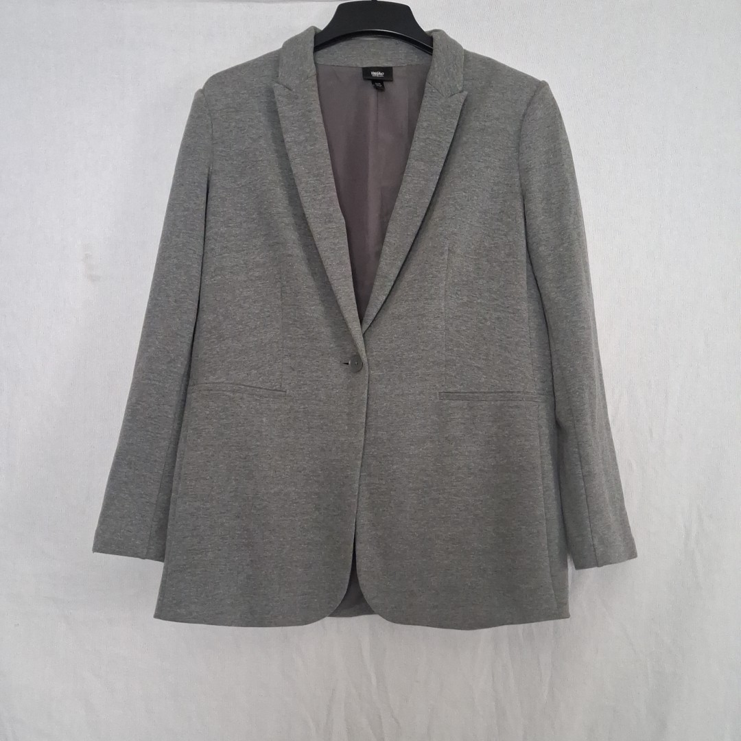 Mossimo Heather Gray Knit Blazer – Women’s XL Single Button Jacket