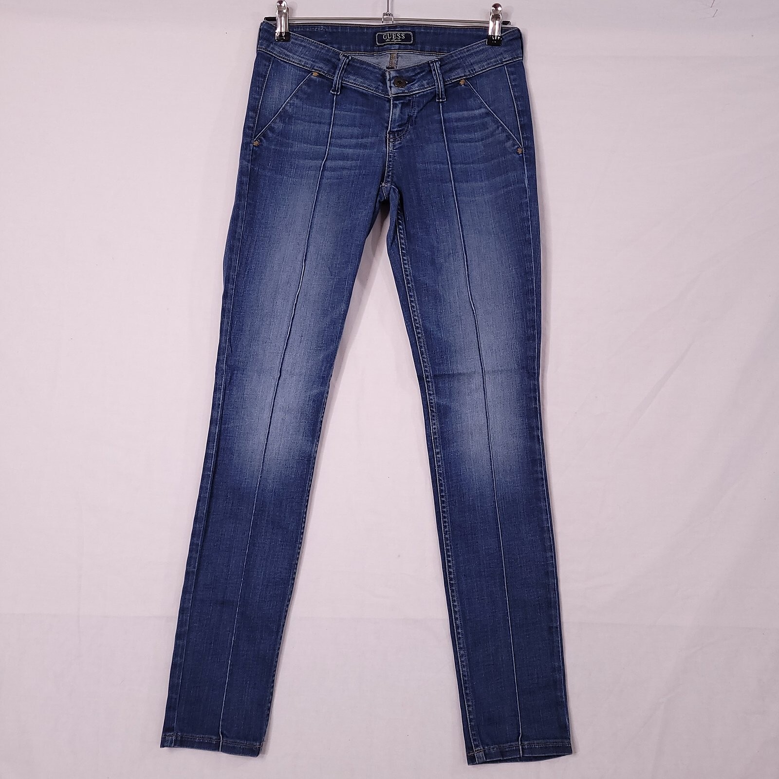 Guess Teens Juniors Denim Blue Pants Low Rise Skinny Size 25 (Actual 28 inches)