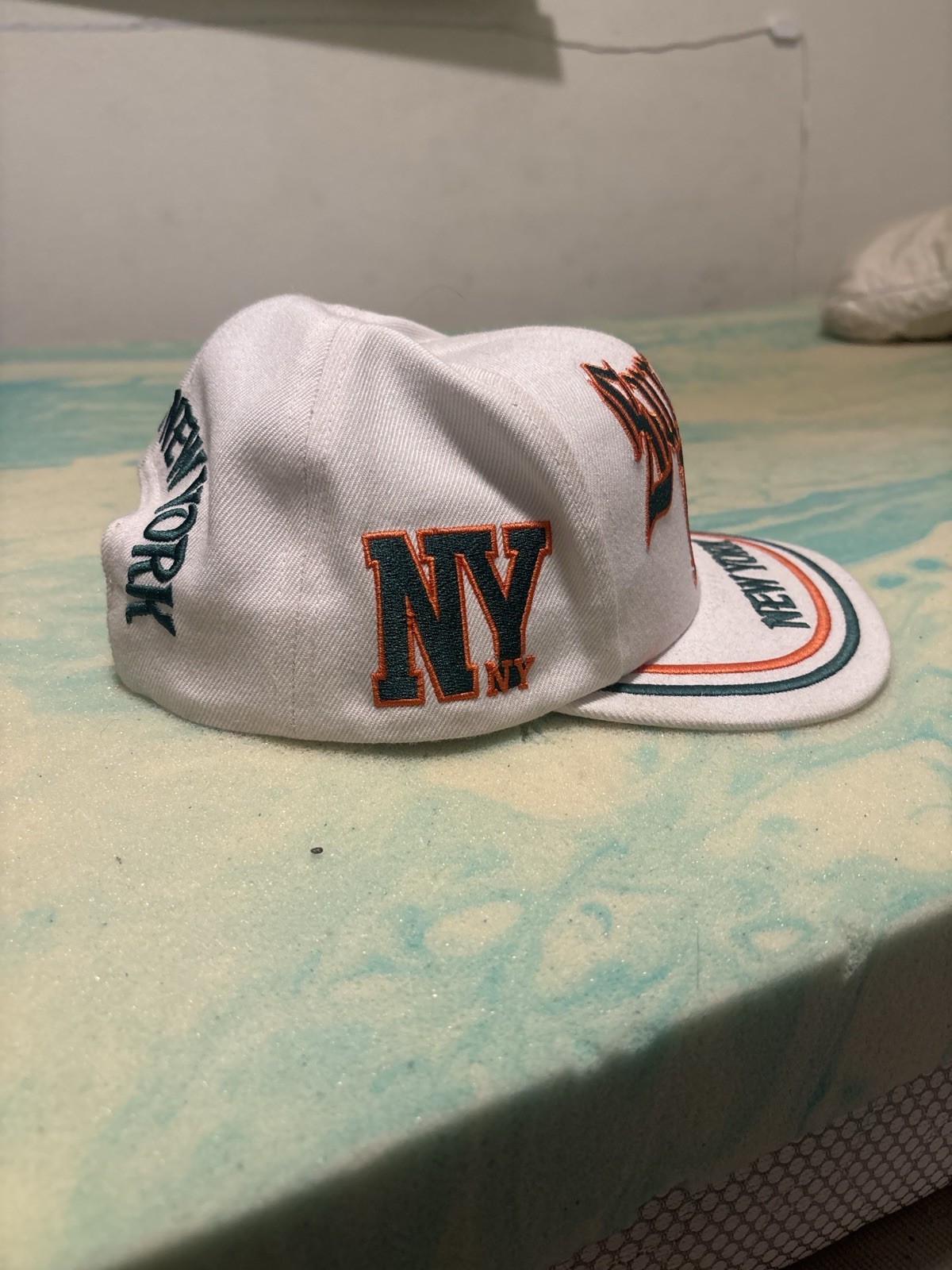 Supreme New York 6-Panel Hat Cap White Green Orange SS25 Embroidered