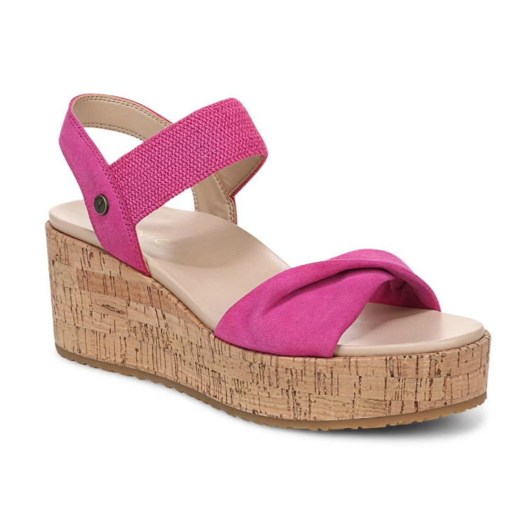Vionic’s Darla Espadrille Wedge Sandal, Rose Violet Suede