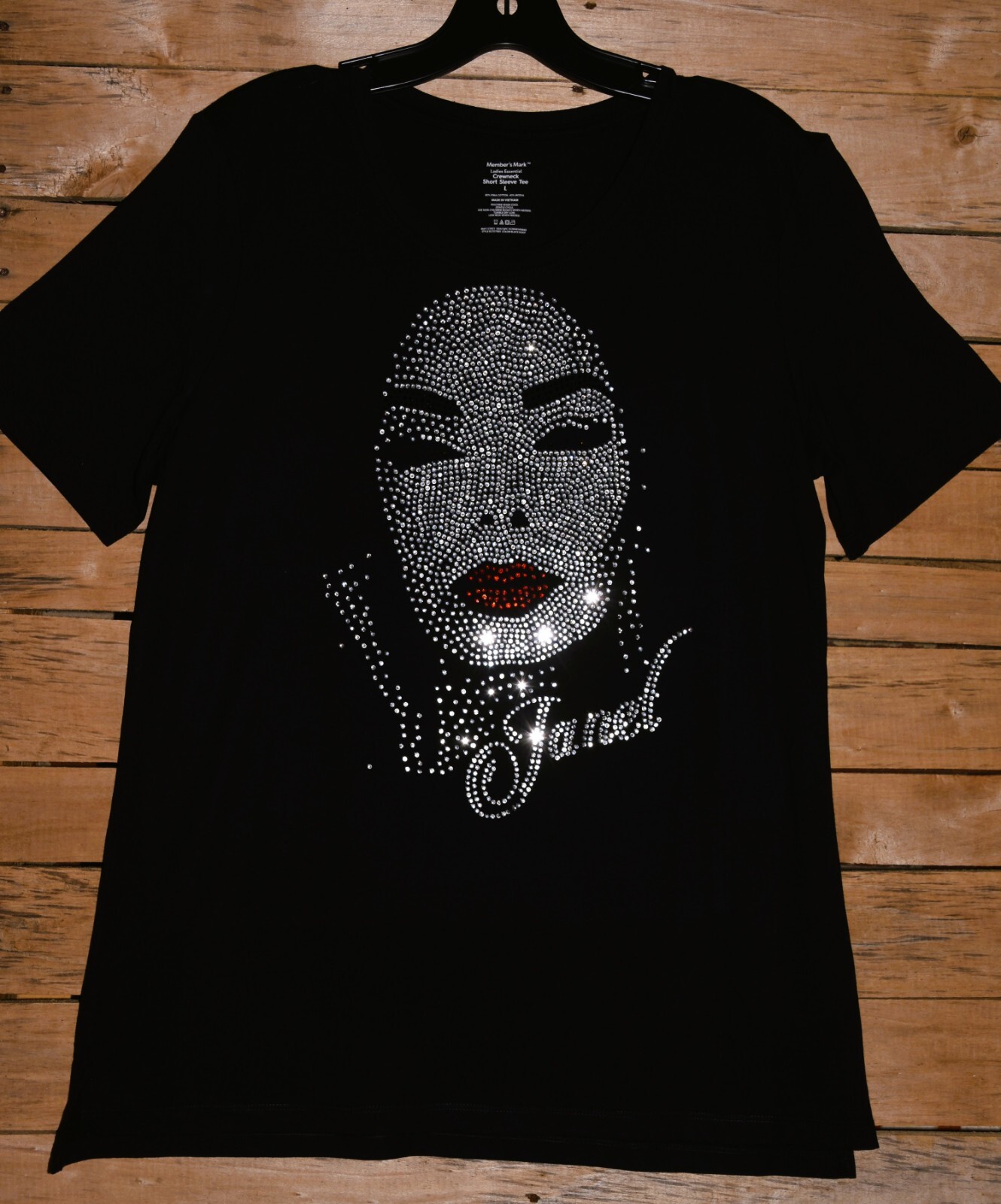 Janet Jackson rhinestone bling shirt or tank XS S M L XL XXL 1X 2X 3X 4X 5X