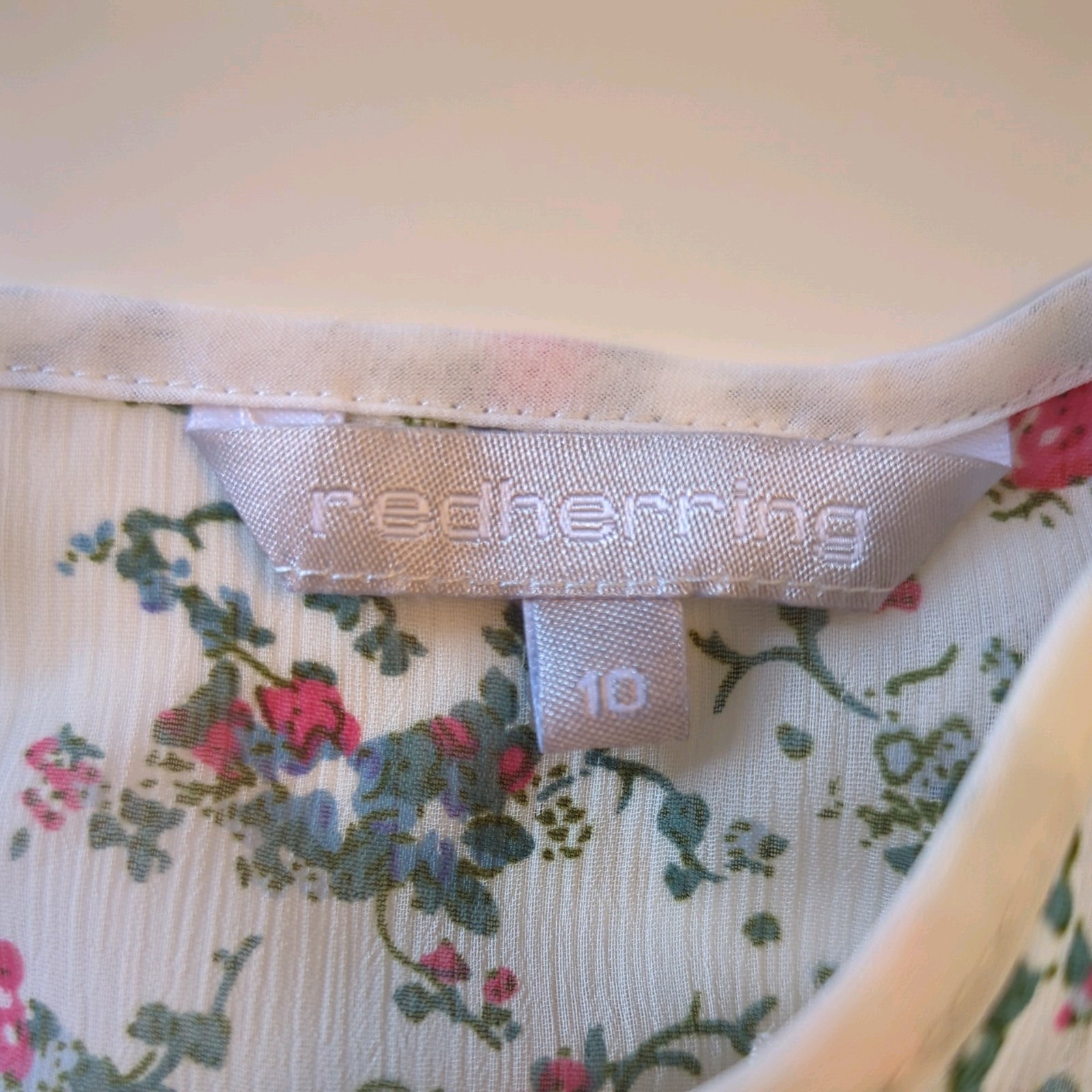 Debenhams Red Herring sheer chiffon floral rufle top UK10 Y2k whimsy floaty