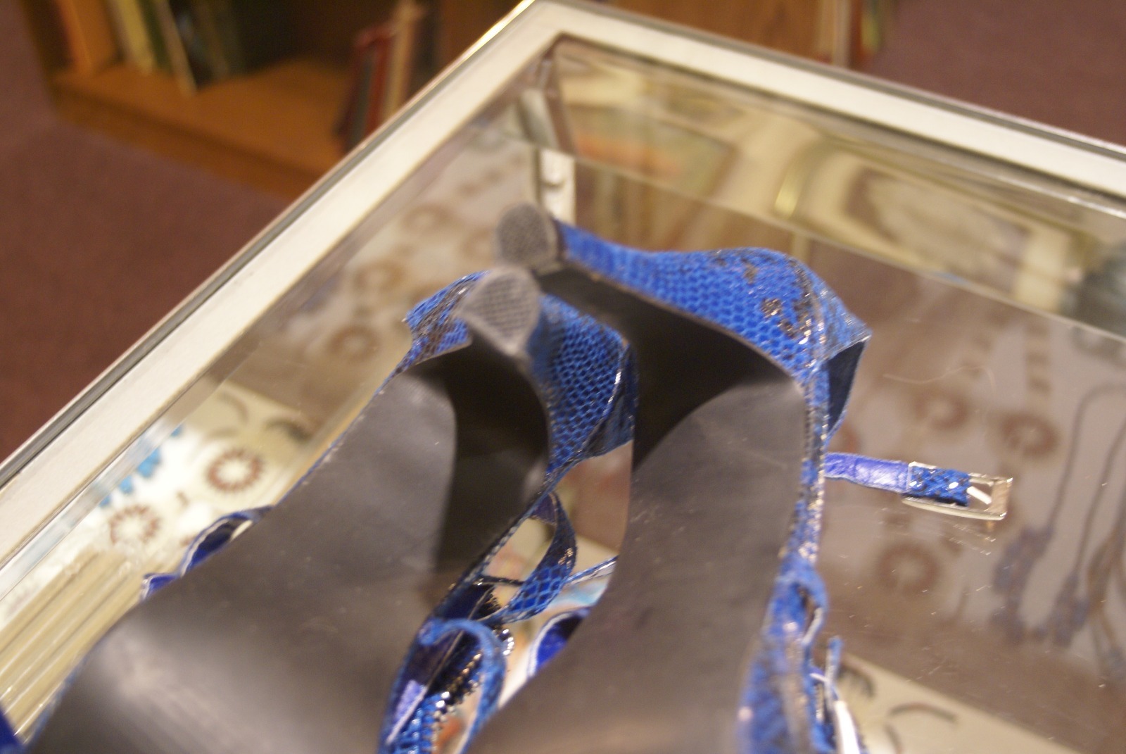 Nadara blue synthetic strappy high (3in and up) heel sandals size 8.5 B