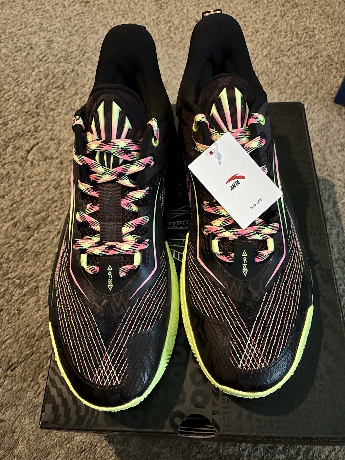 Anta Kai 1 Men’s Basketball Shoes Size 12 Black Brown Yellow New In Box
