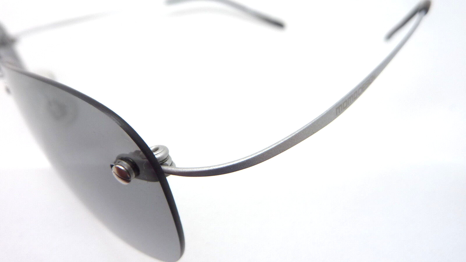 Men’s Sunglasses Rimless Titanium Eyewear Gray Plastic Lens Nickel Free Lightweight
