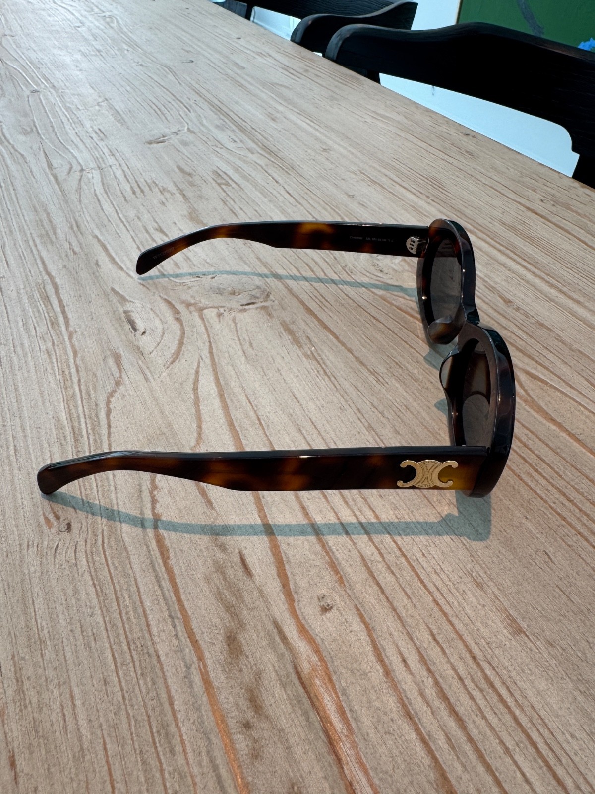 Celine CL40194U 53A Triomphe Oval Women Sunglasses Havana Gold Grey
