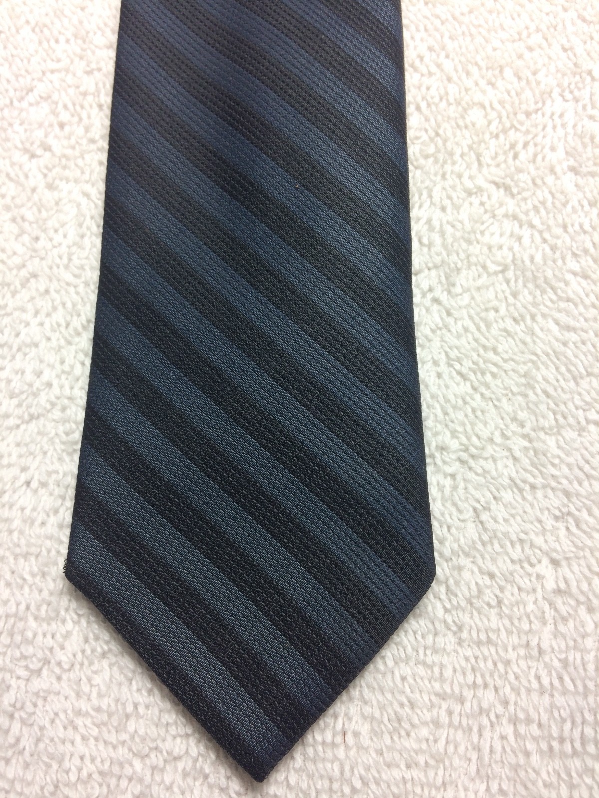 VINTAGE SUPERBA BOYS TIE 2 X 53 BLUE AND BLACK STRIPE SKINNY NARROW