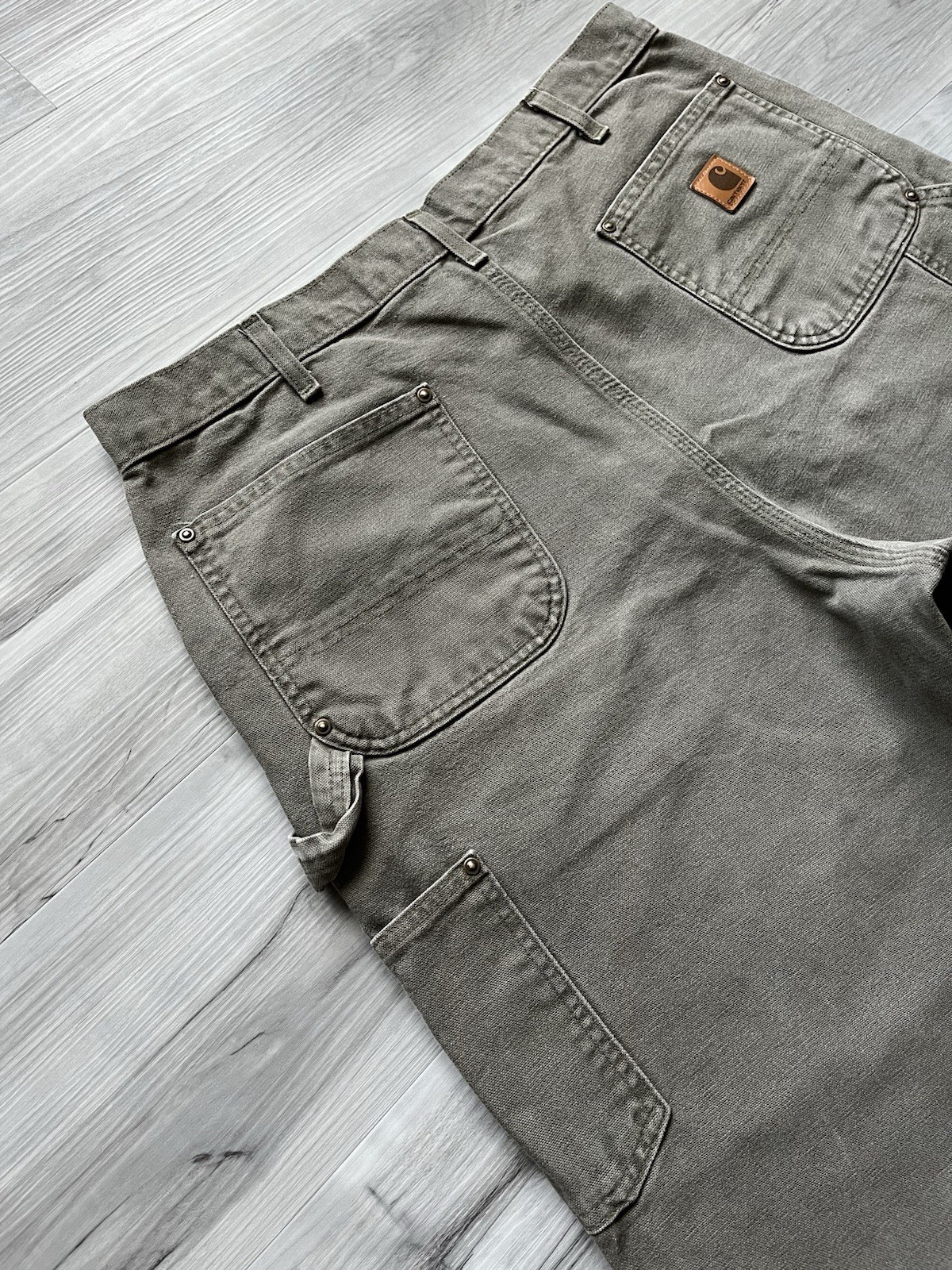 Vintage Carhartt B136 MOS Double Knee Carpenter Pants – 37×30 Faded & Distressed