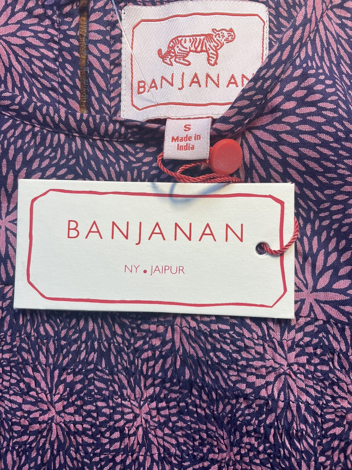 Banjanan S Small Iris Dress Petal Power Blueprint Print Cotton Voile Midi
