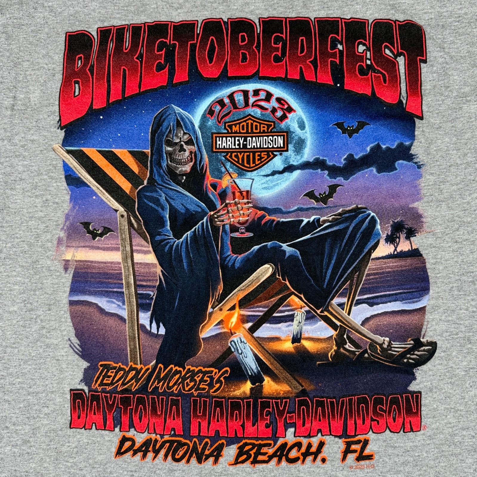 Harley Davidson Shirt Mens Medium Biketoctober Fest Reaper Daytona Beach 2023 HD