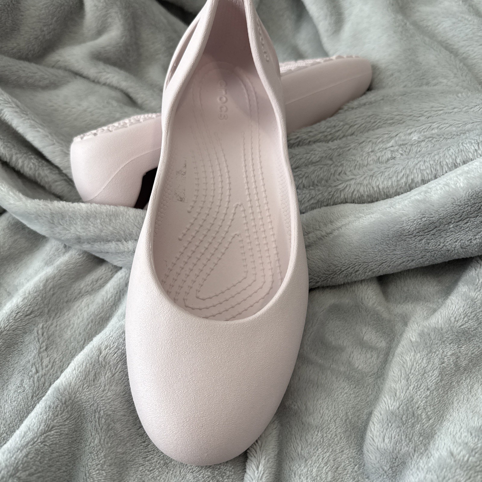 Crocs Kadee Ballet Flat Light Baby Pastel Soft Powder Pink Slip On Comfort 8