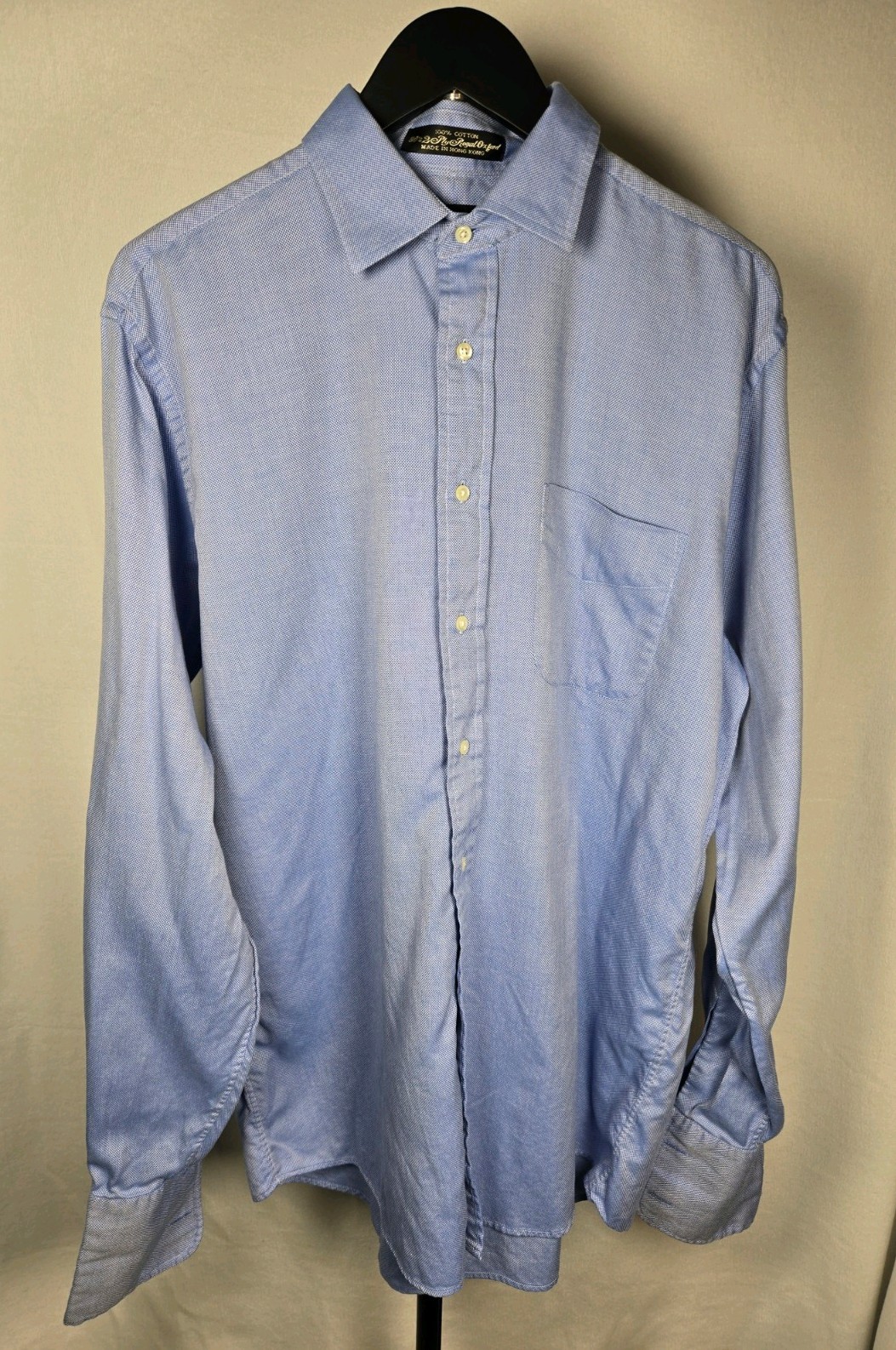 Jos. A. Bank Men’s 80’s 2 Ply Royal Oxford 100 Cotton Button-down French Cuff 16