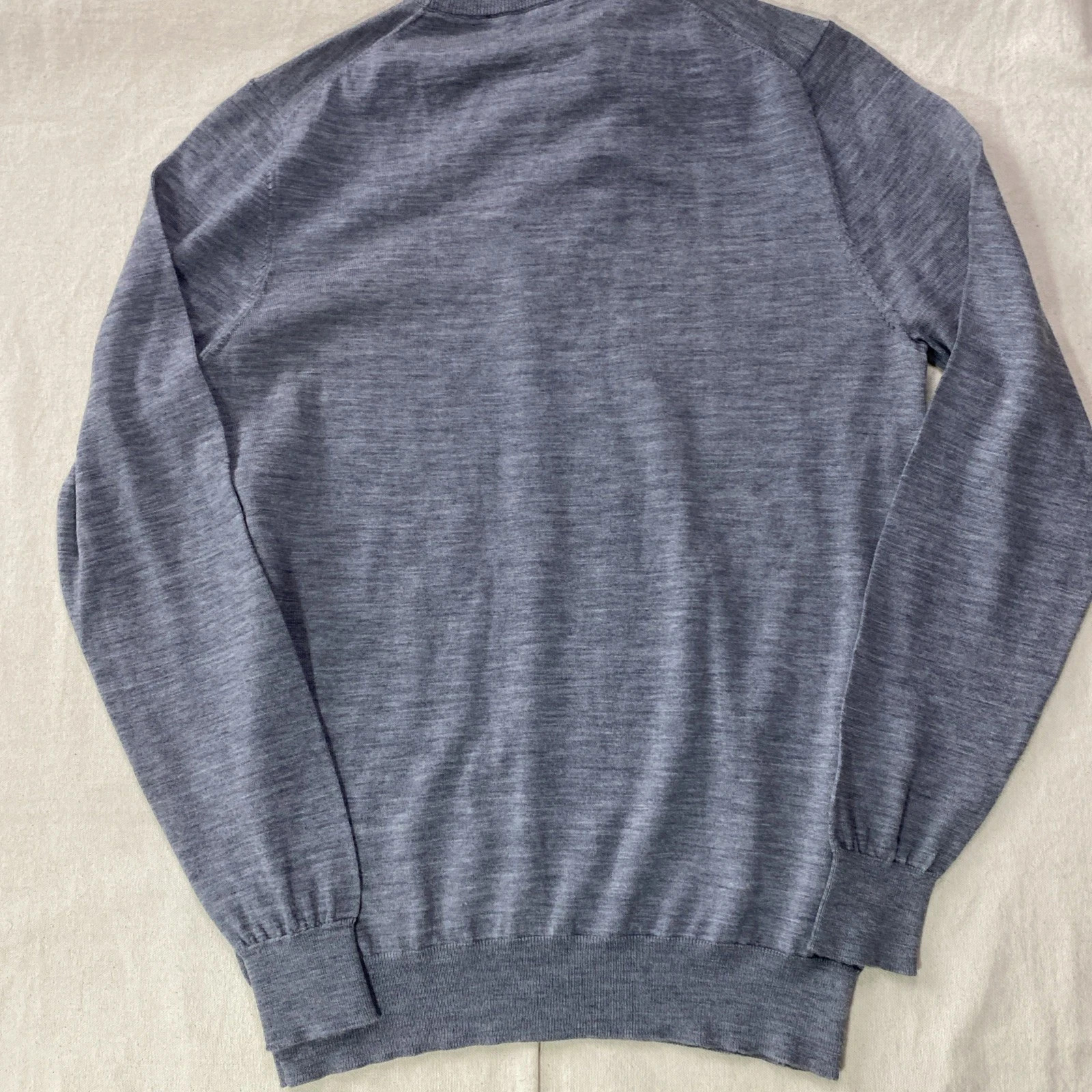 Suitsupply Merino Wool Sweater Mens SMALL Gray Crew Neck Long Sleeve Knit