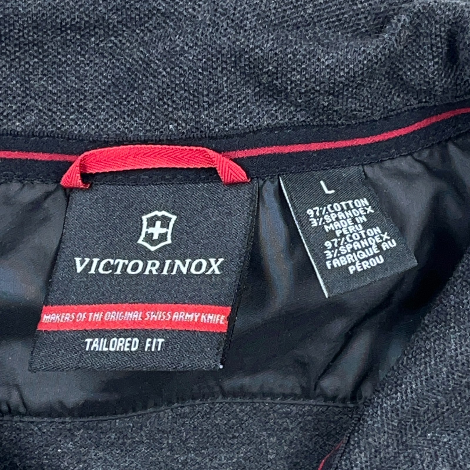 Victorinox Sweater Men Large Gray Pullover Quarter 1/4 Zip Lightweight Adult