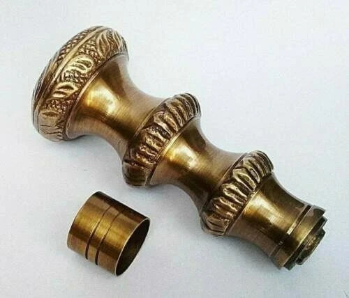 Antique Victorian Solid Brass Head Handle Only For Wooden Walking Stick Gift