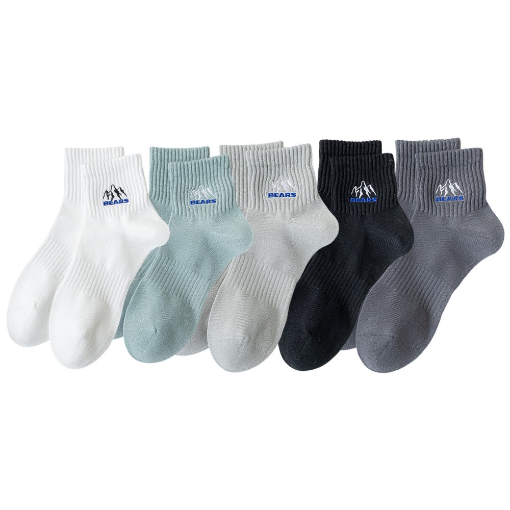 5 Pairs Men’s Mid-Tube Socks Comfortable & Breathable Mid-Tube Socks