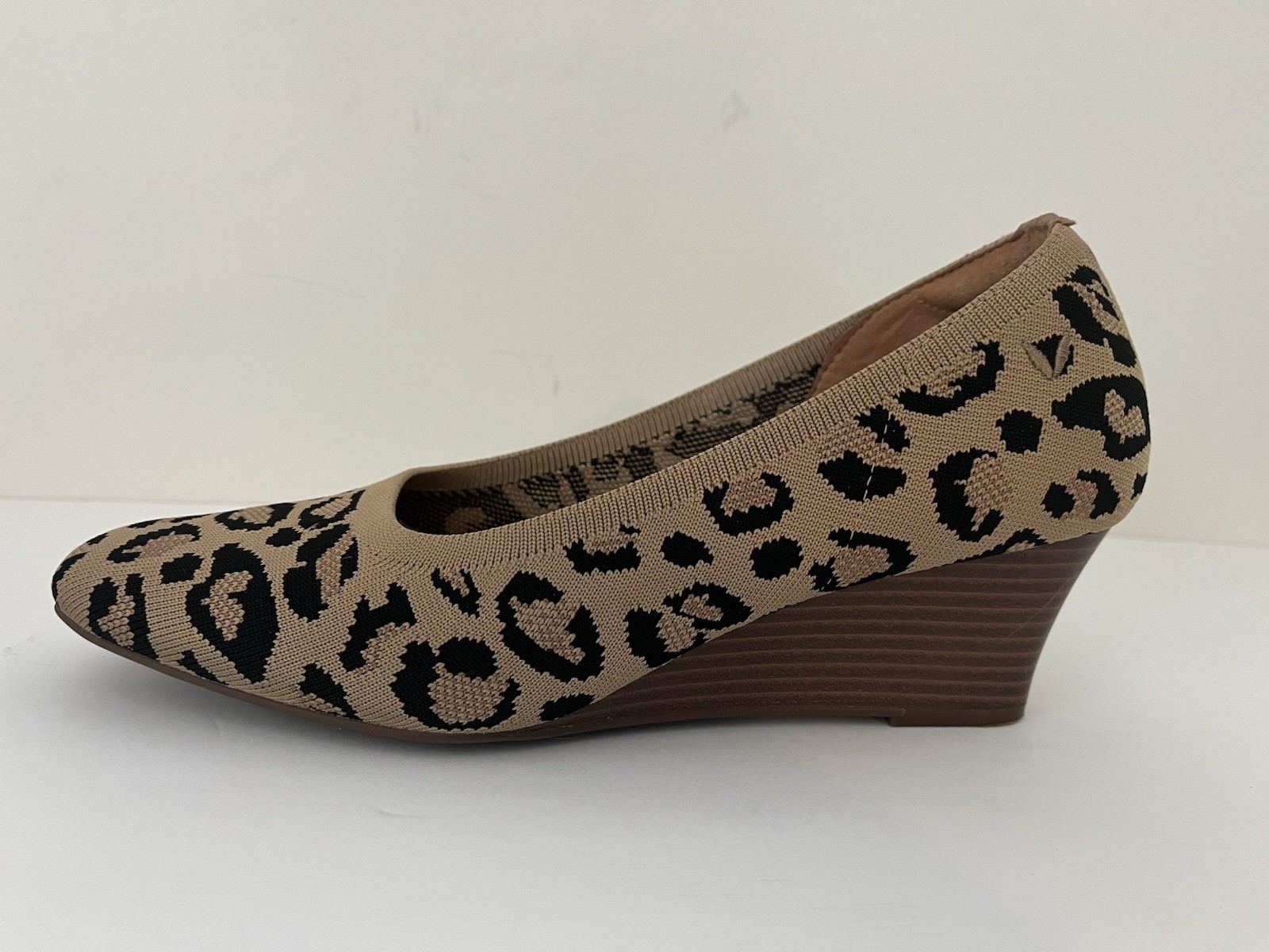 Vivaia Margot Leopard Knit Pro Wedge Slip On Shoes Square Women’s EU 40/US 9-9.5
